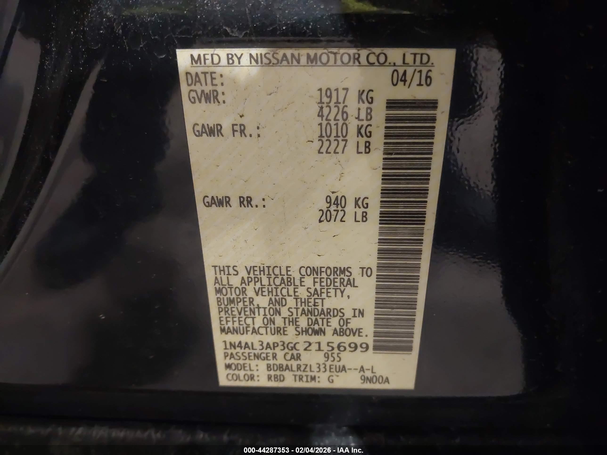 NISSAN ALTIMA image 9