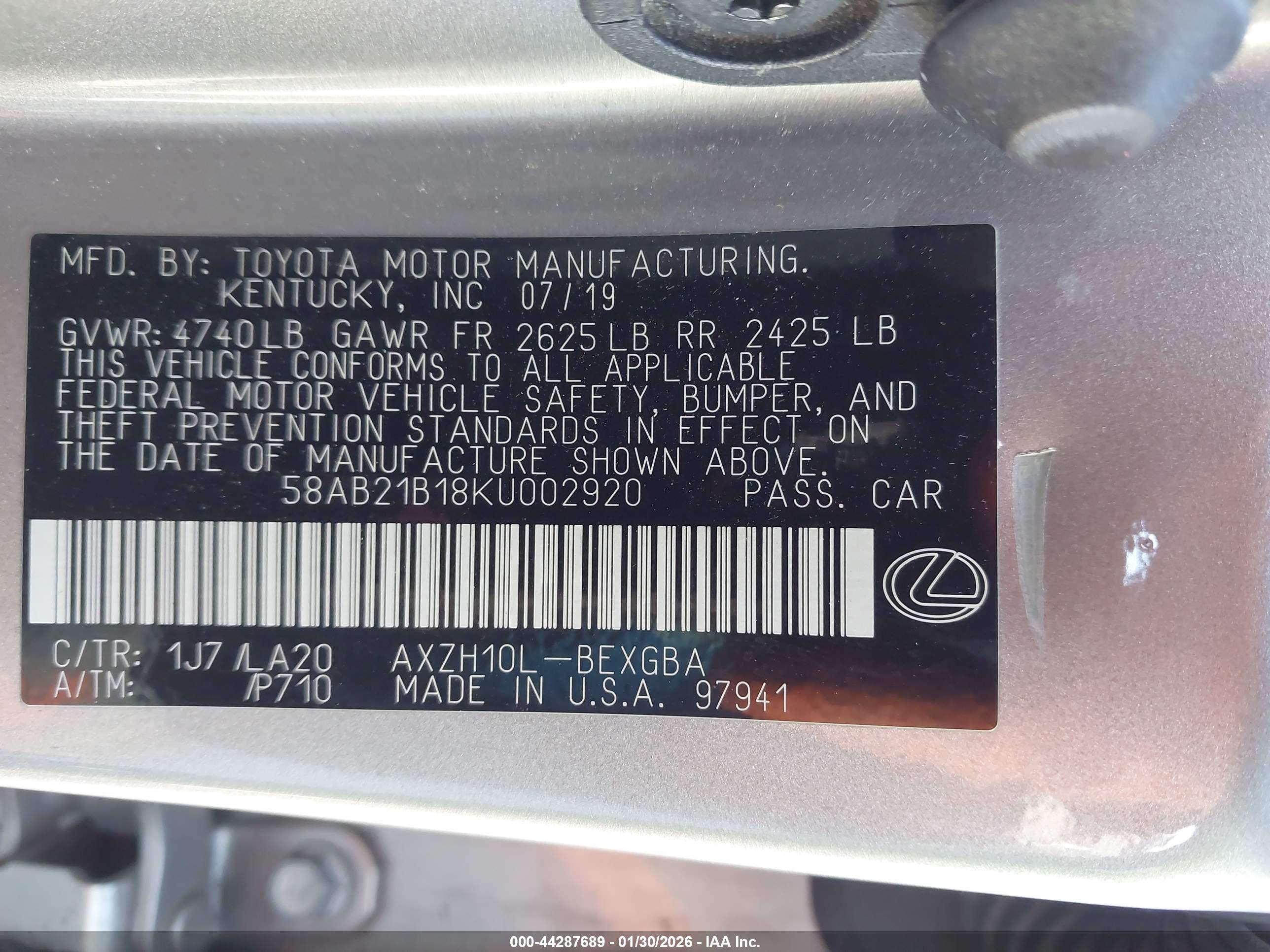 LEXUS ES image 9