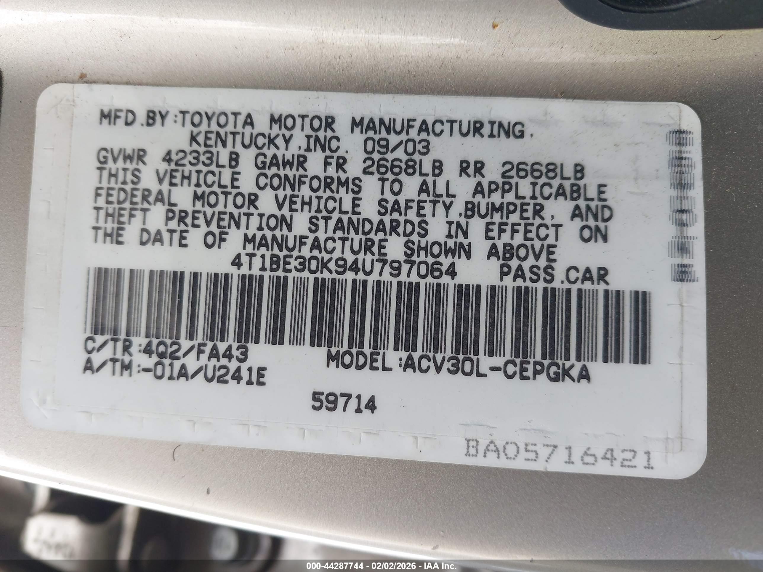 TOYOTA CAMRY image 9
