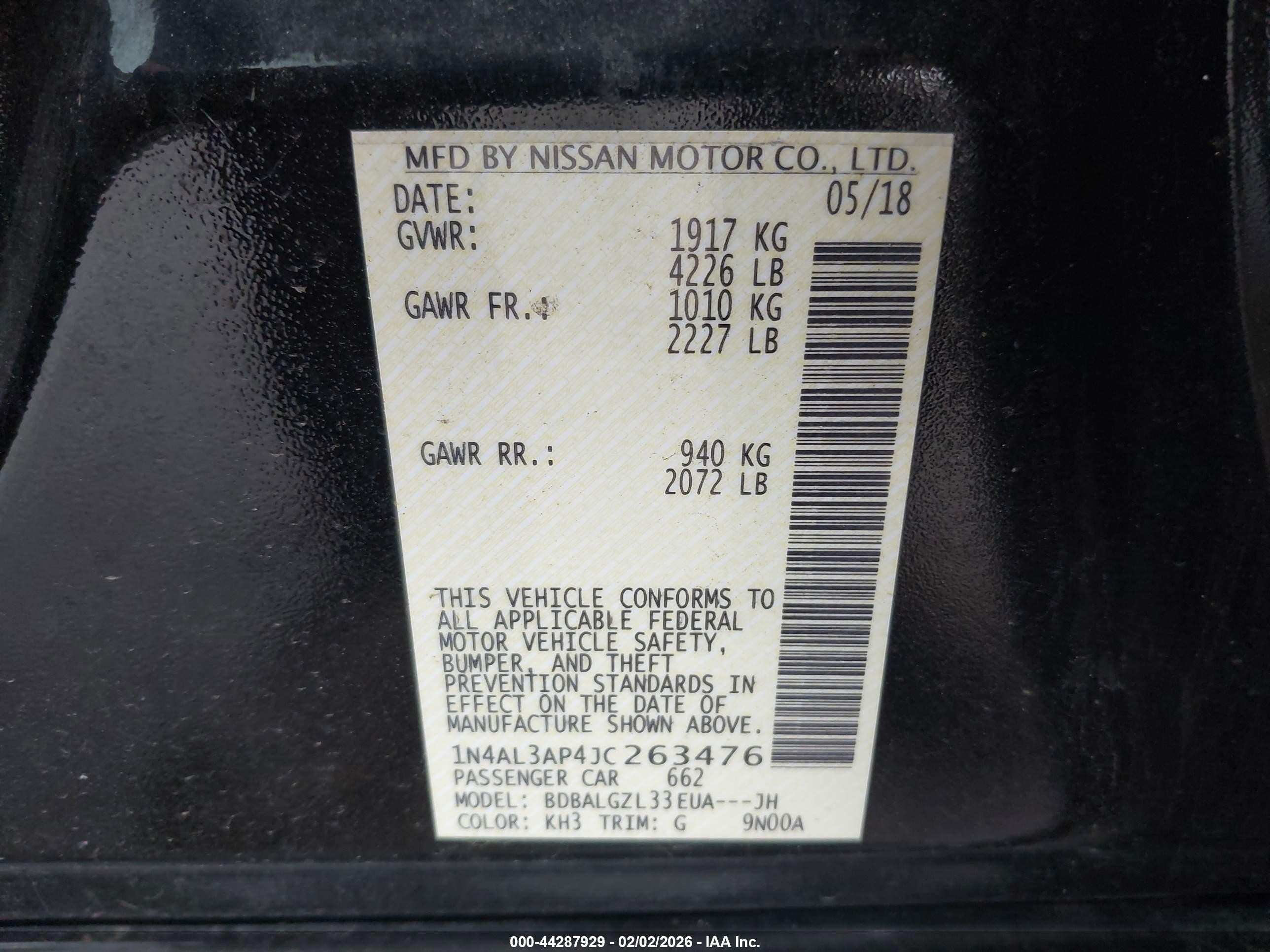 NISSAN ALTIMA image 9