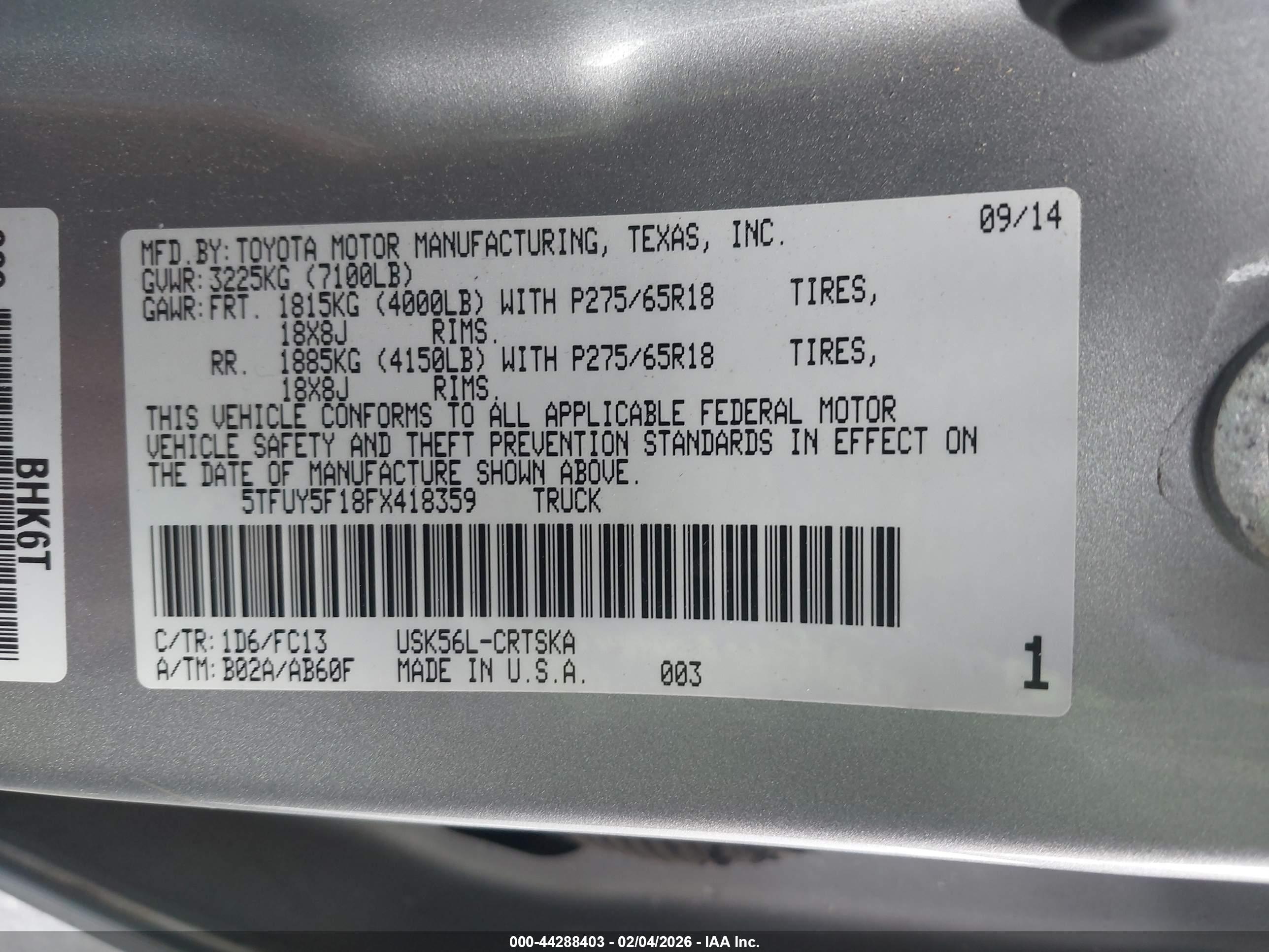 TOYOTA TUNDRA image 9