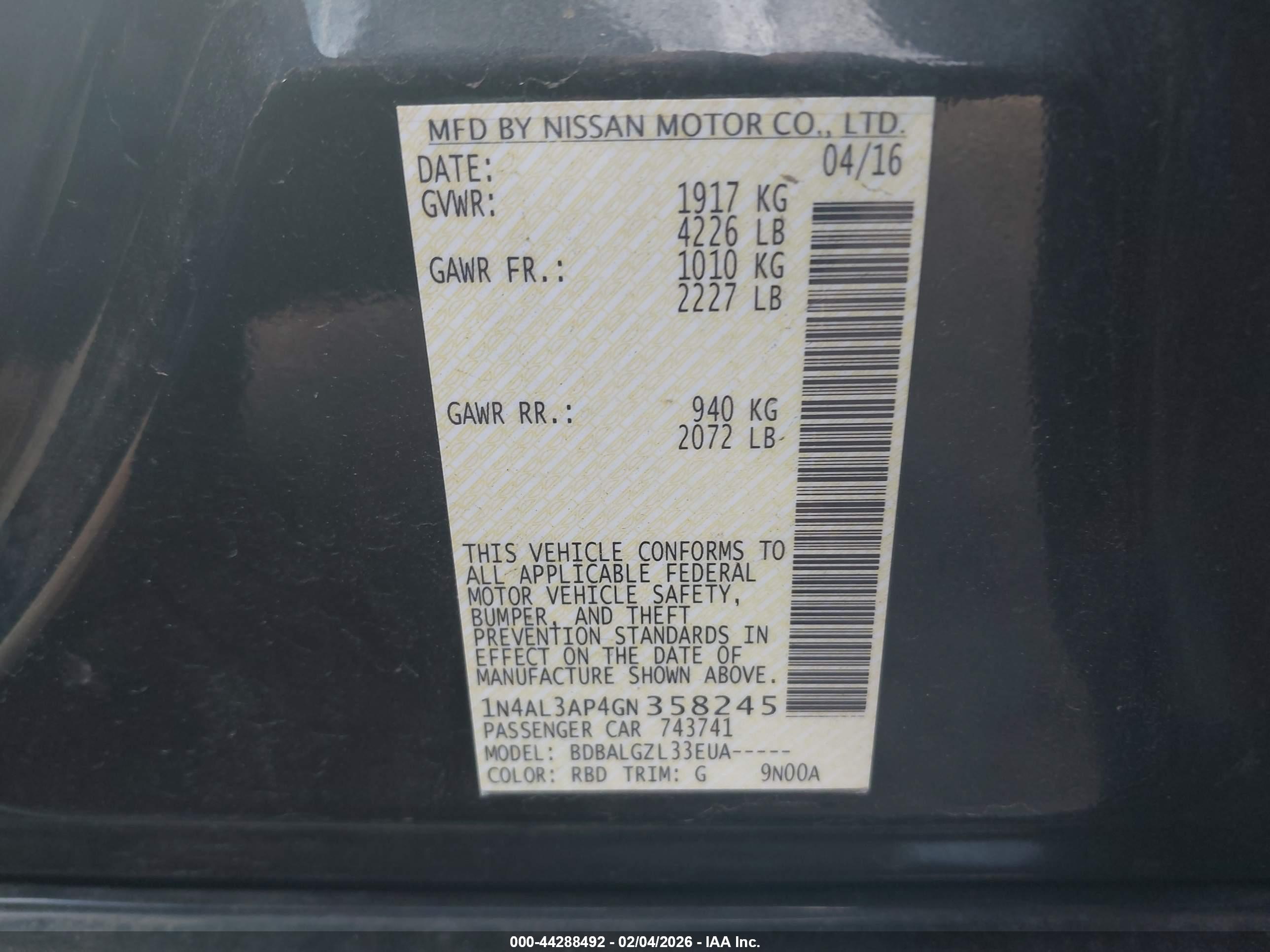 NISSAN ALTIMA image 9