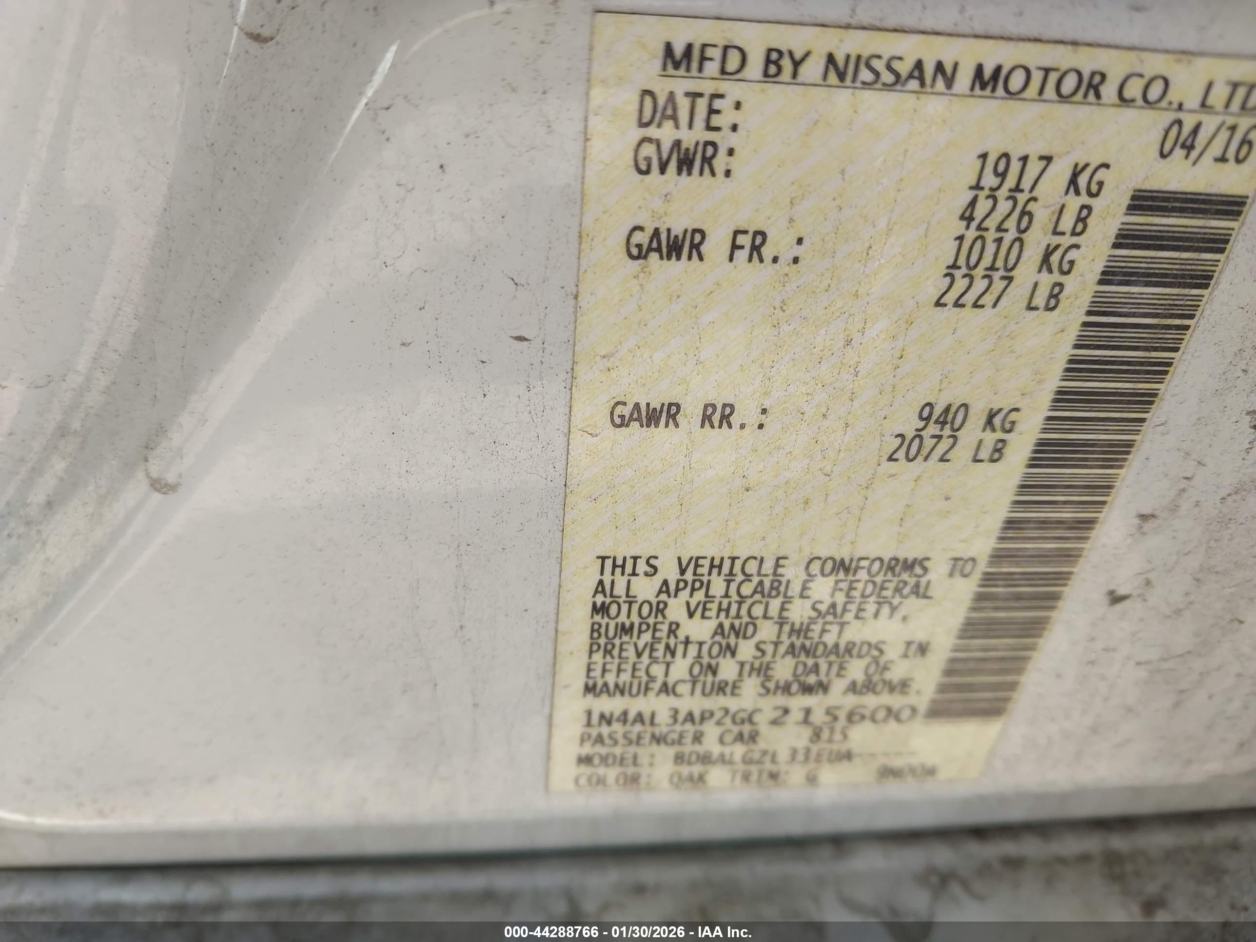 NISSAN ALTIMA image 9
