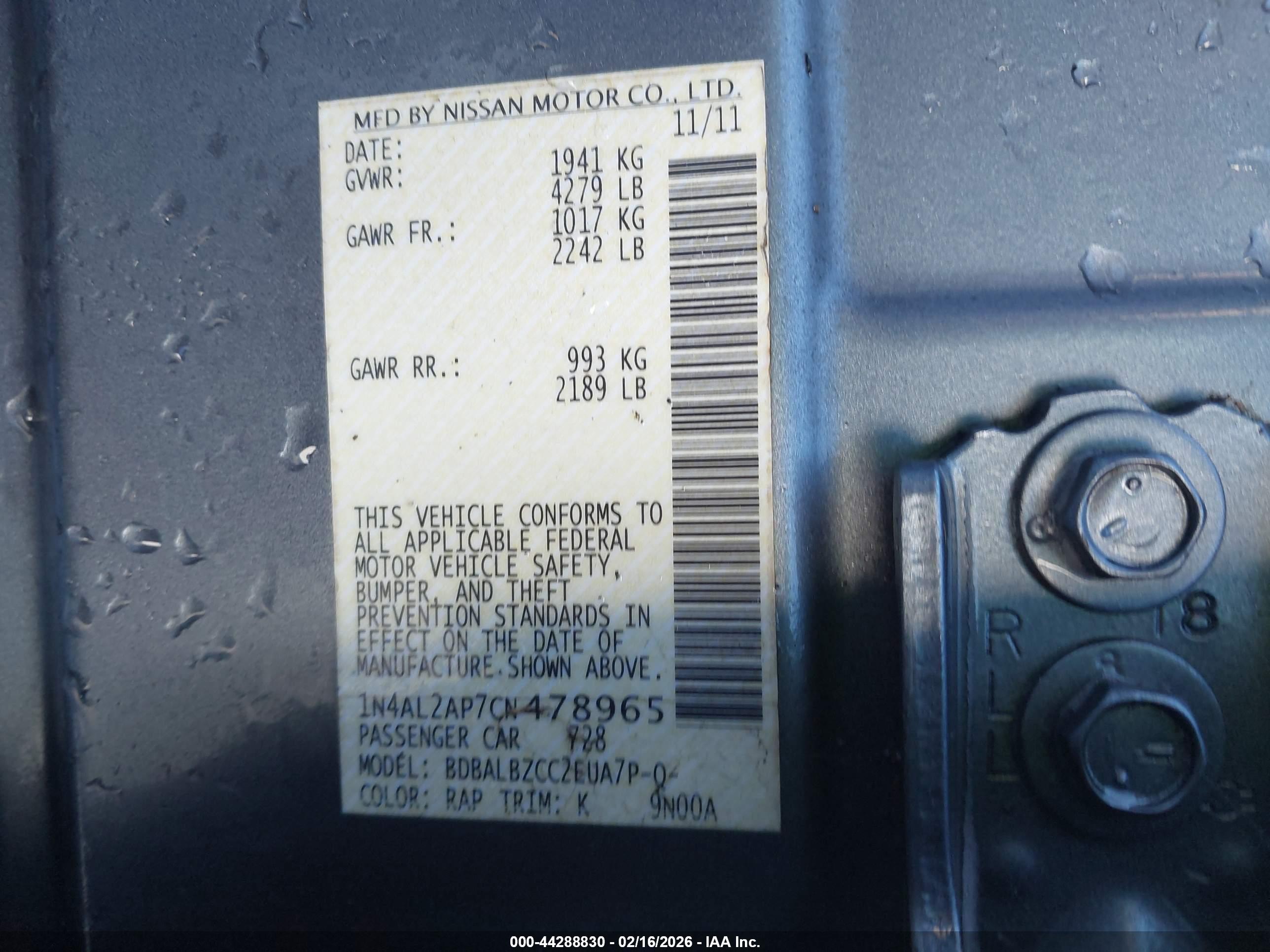 NISSAN ALTIMA image 9