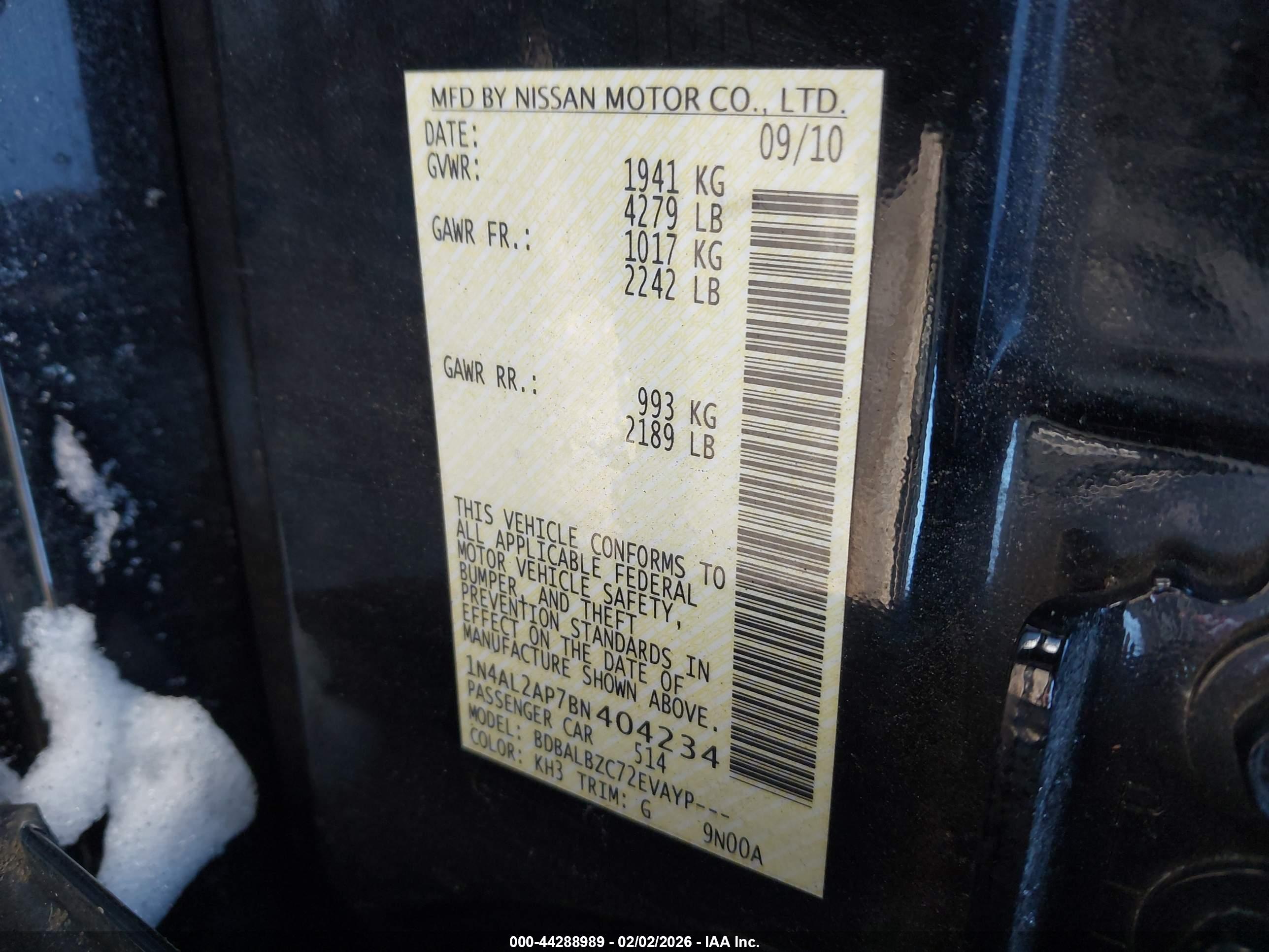 NISSAN ALTIMA image 9