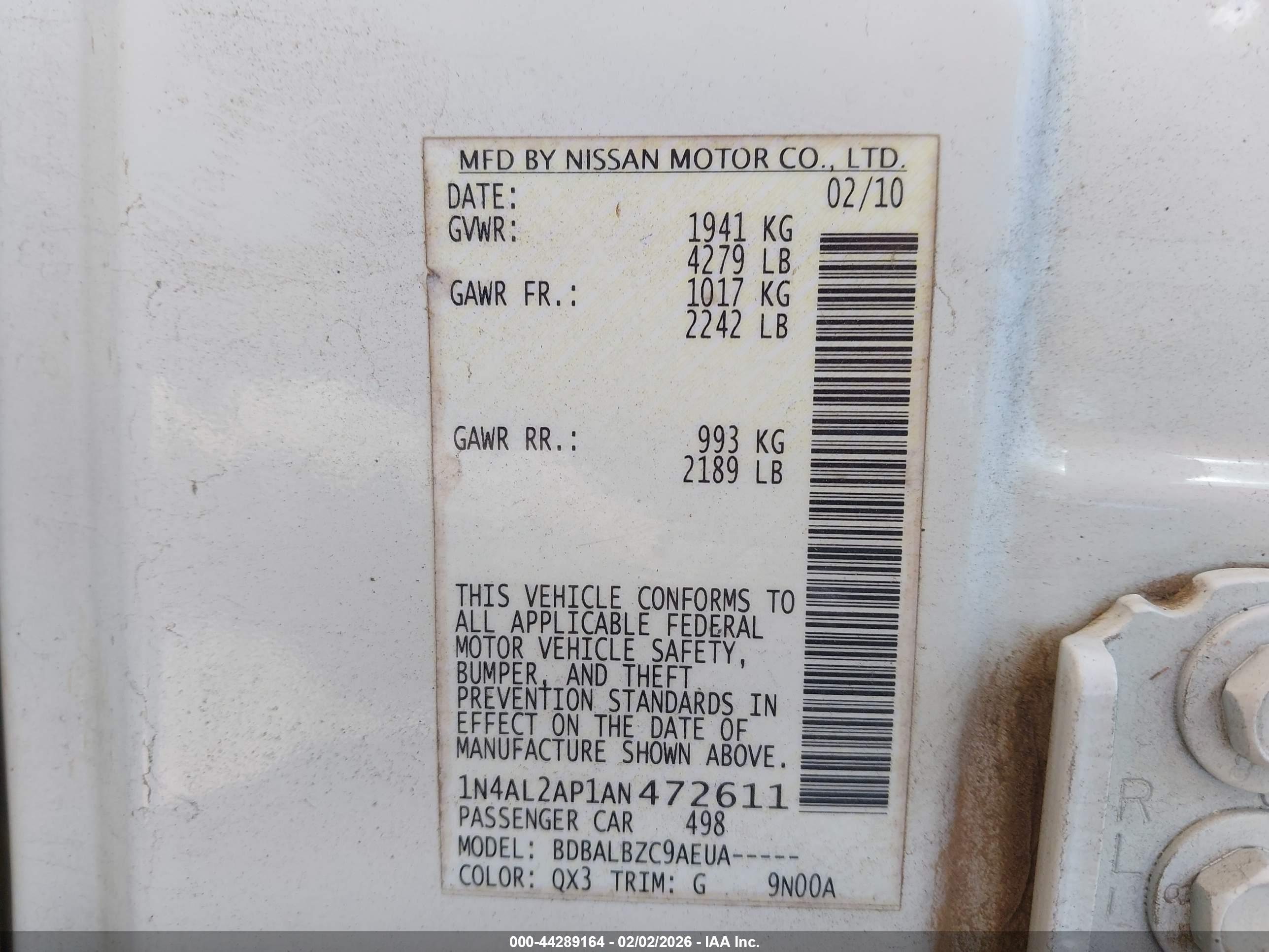 NISSAN ALTIMA image 9