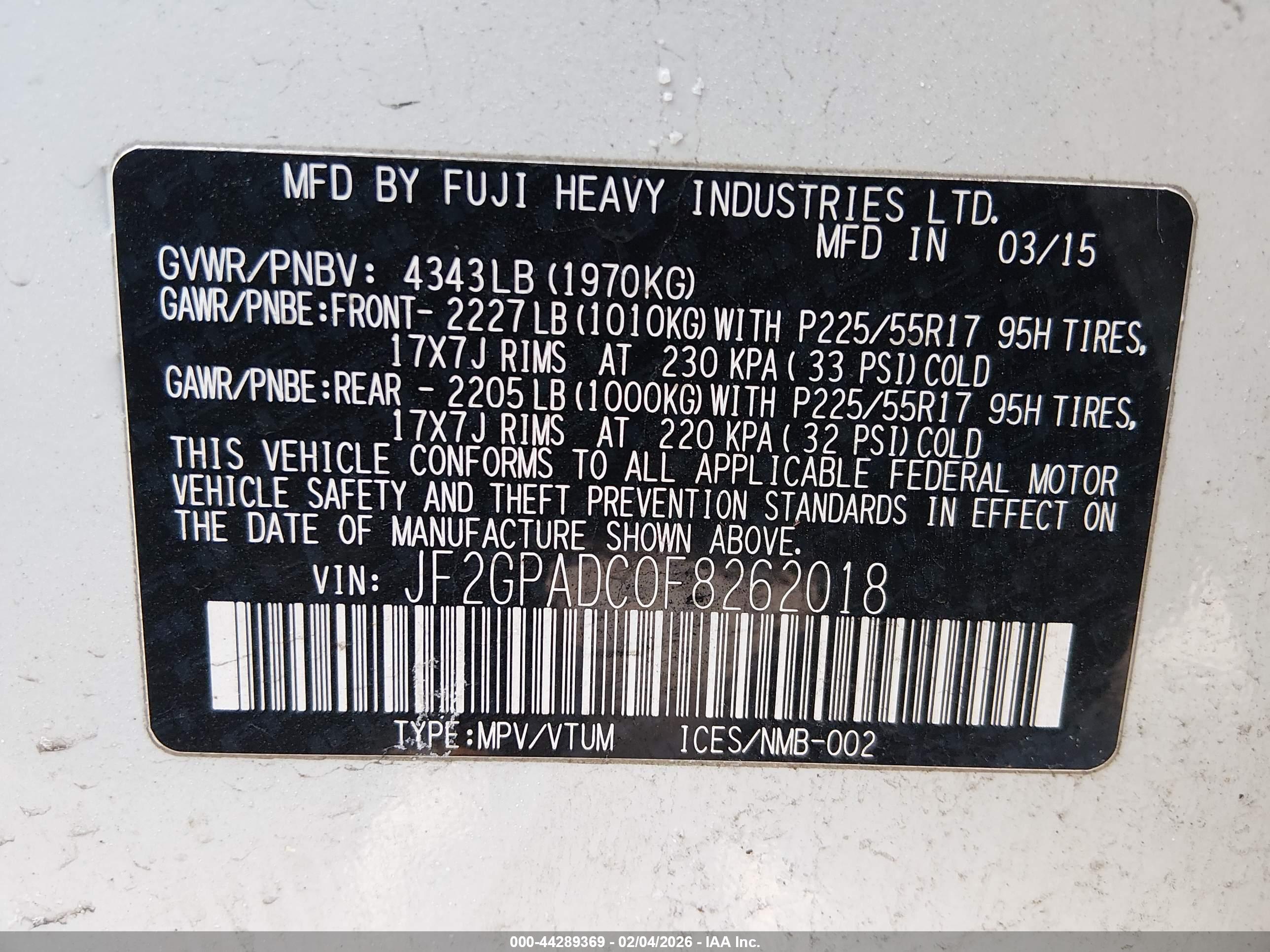 SUBARU XV image 9