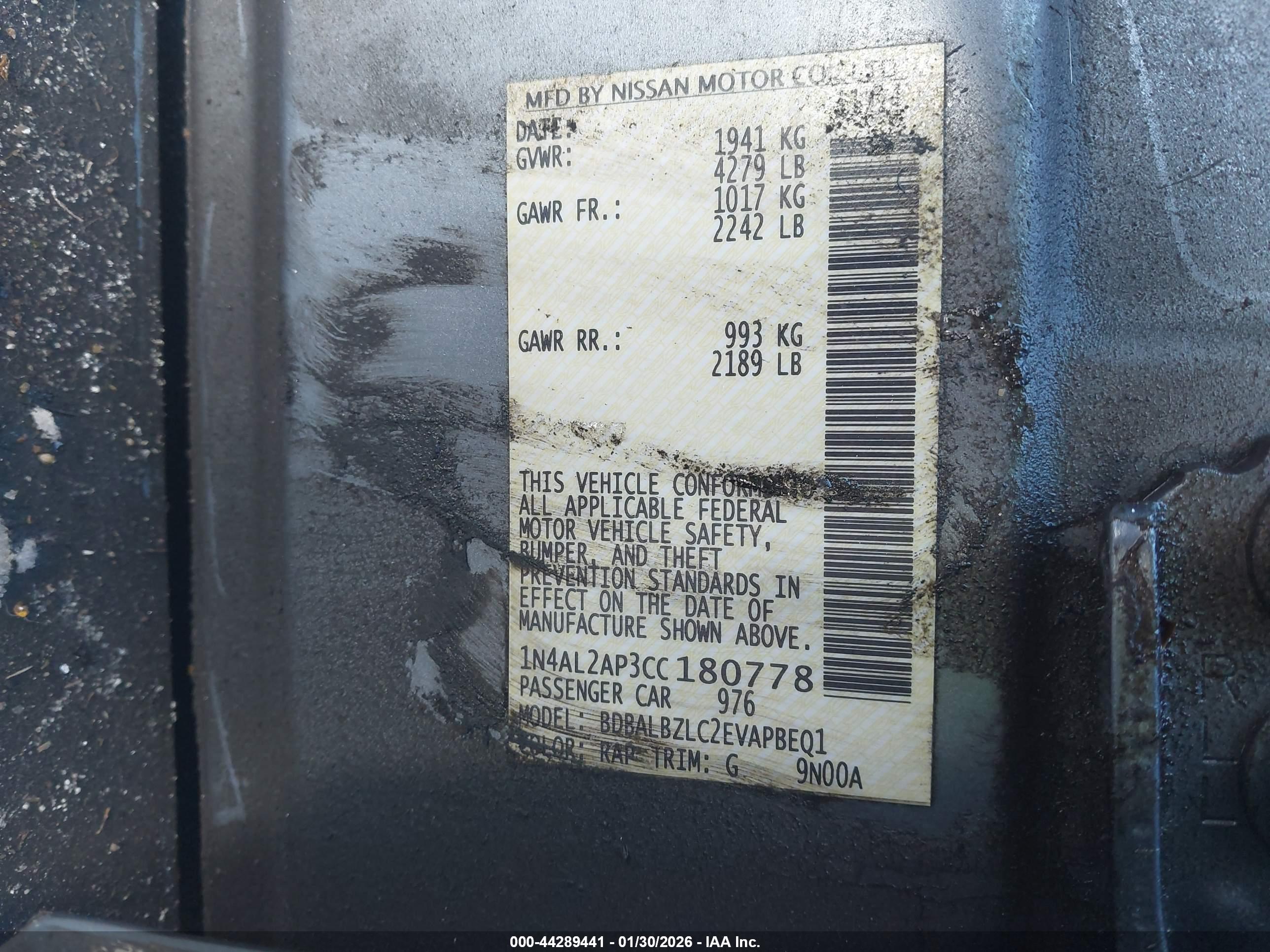 NISSAN ALTIMA image 9