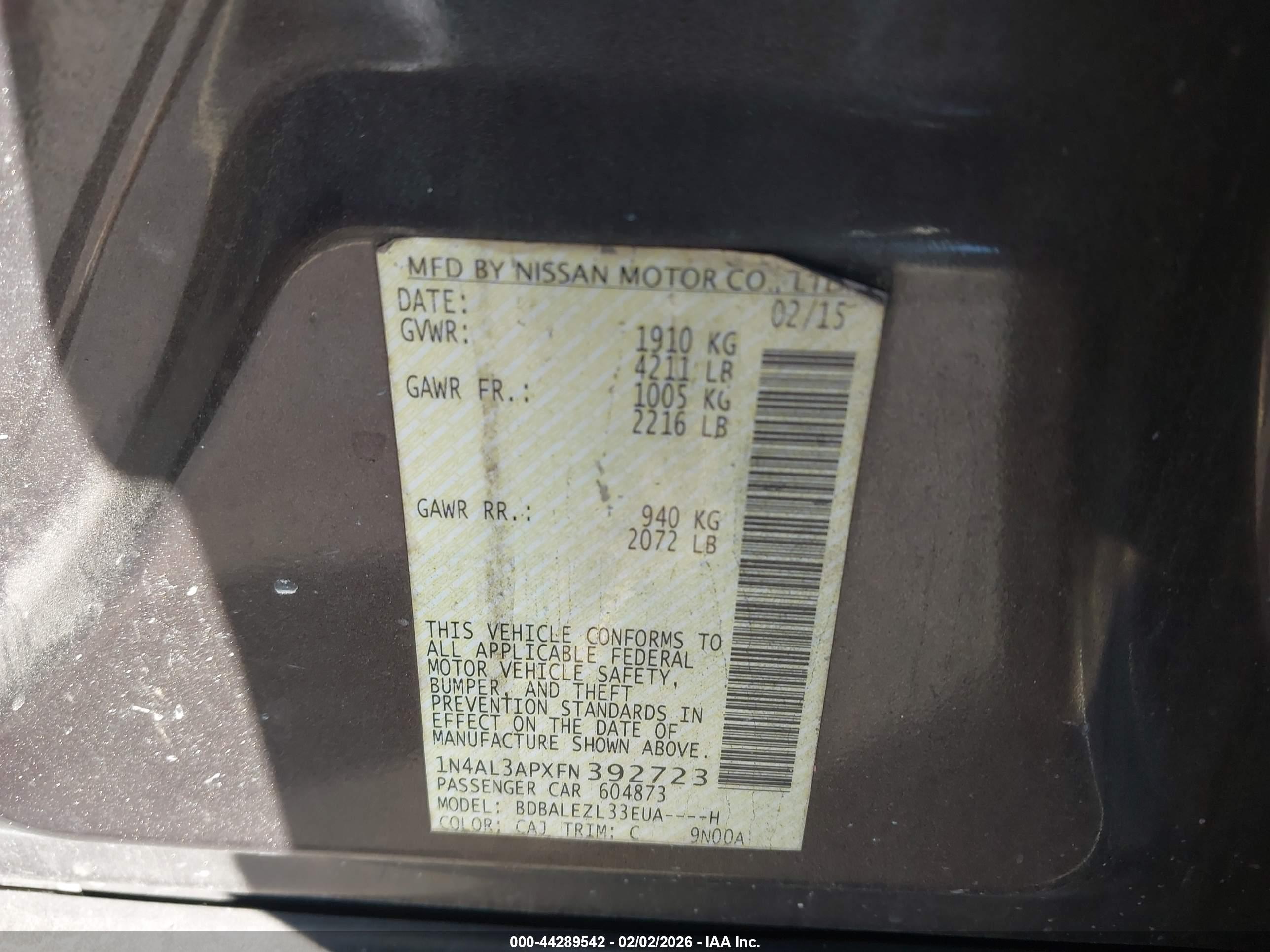 NISSAN ALTIMA image 9