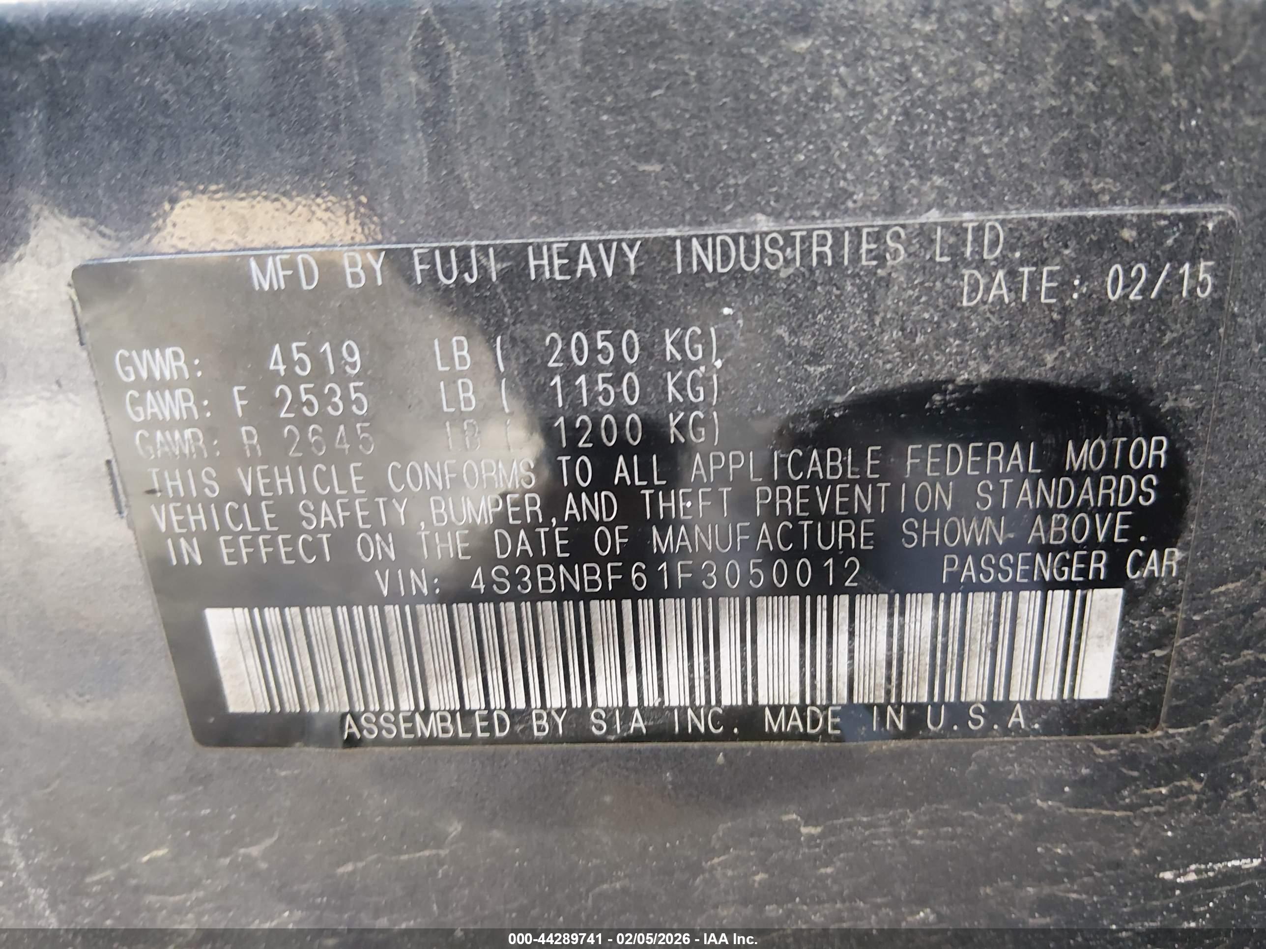 SUBARU LEGACY image 9