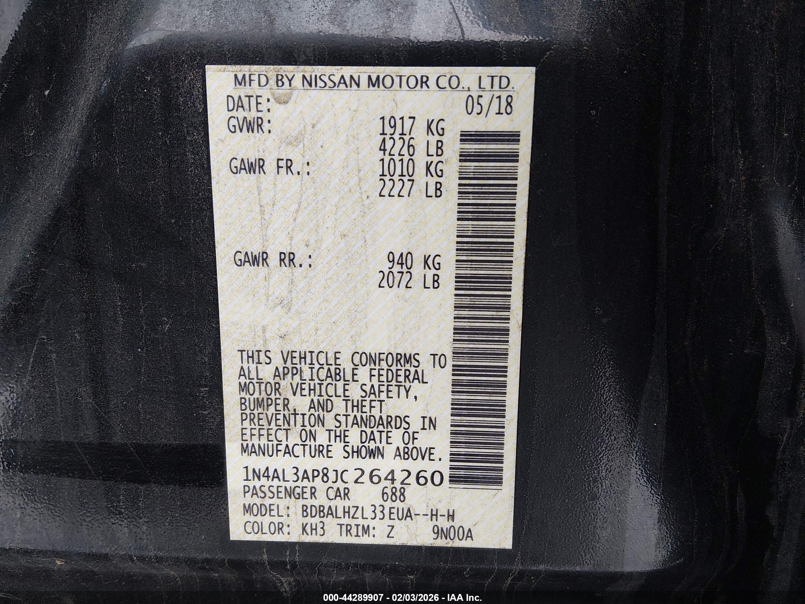 NISSAN ALTIMA image 9