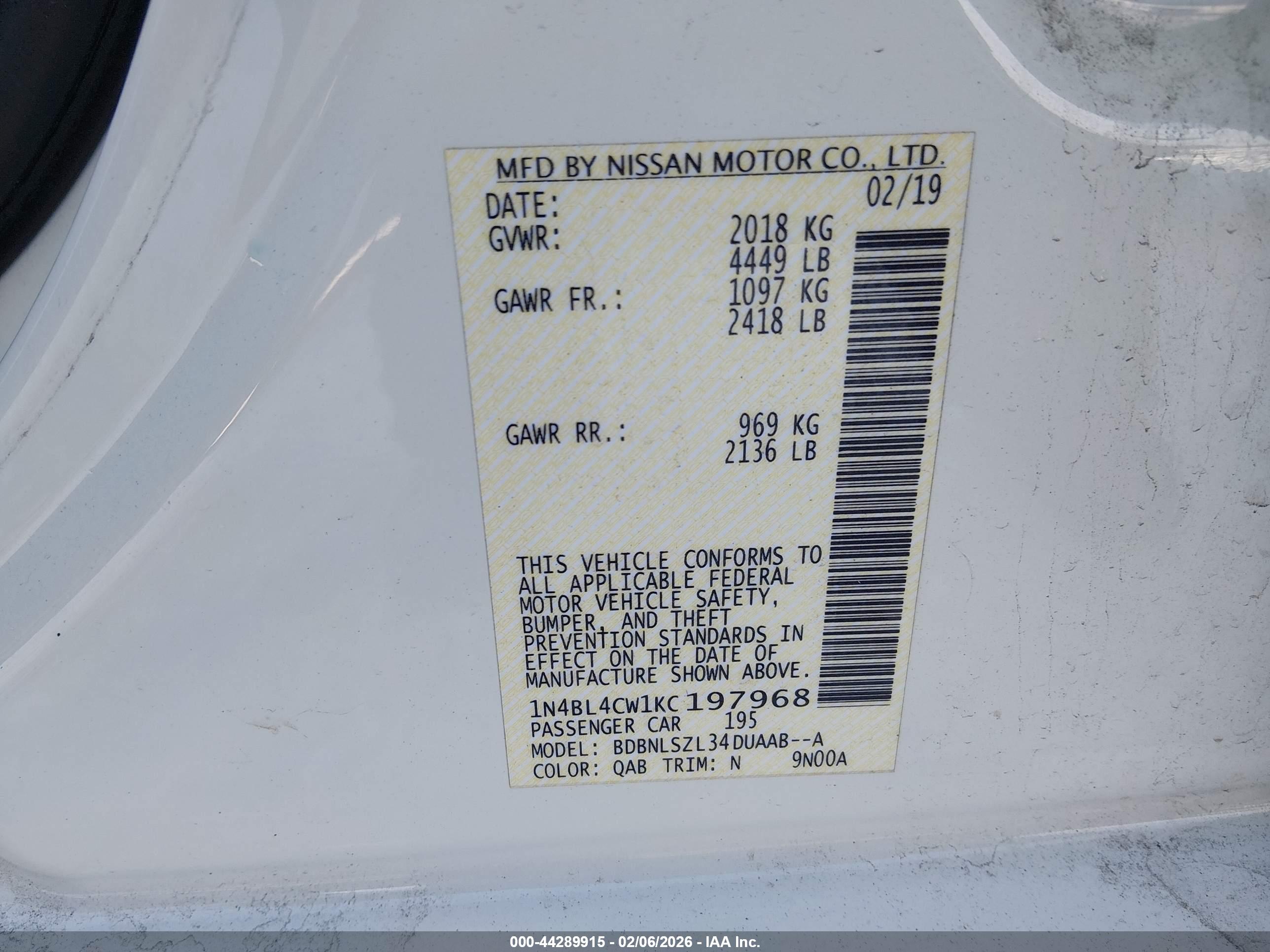 NISSAN ALTIMA image 9