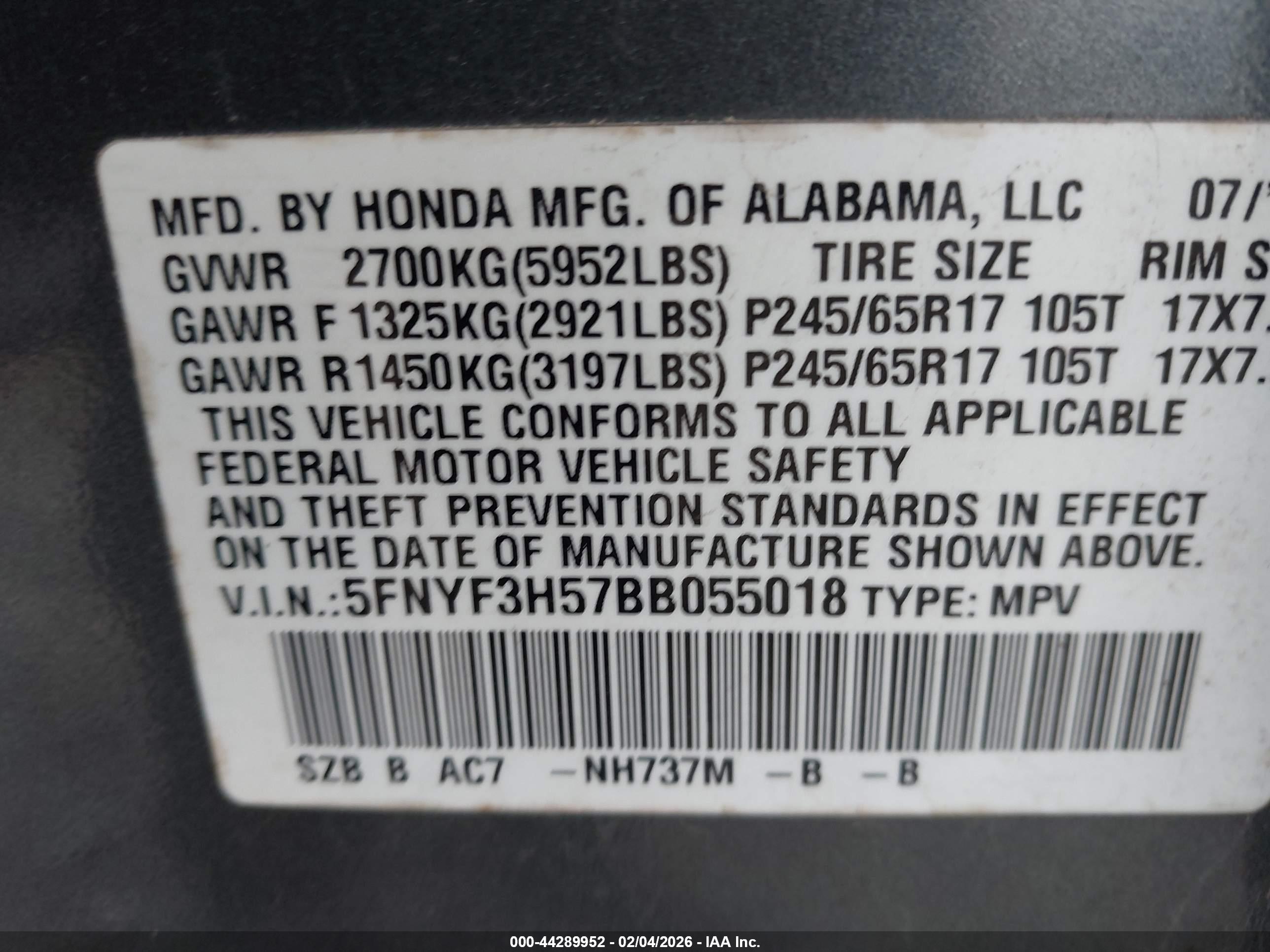 HONDA PILOT image 9