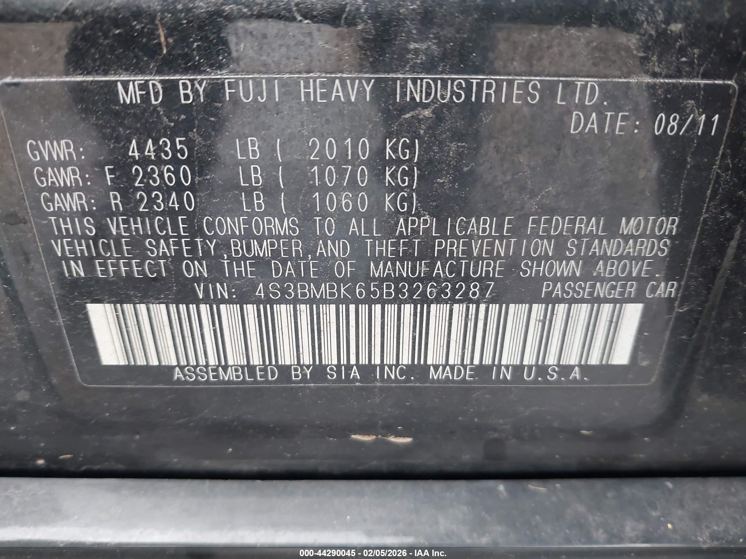 SUBARU LEGACY image 9