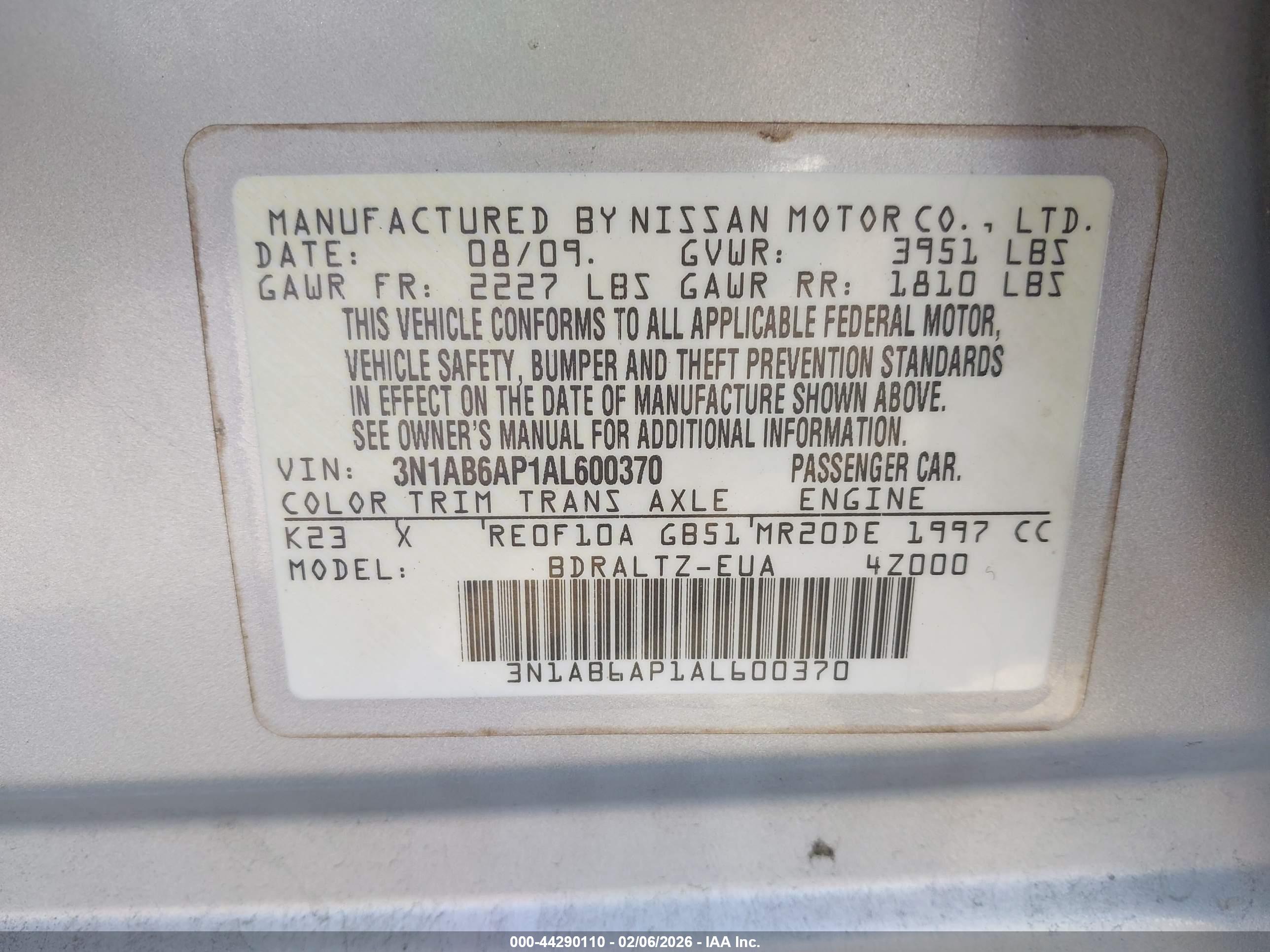 NISSAN SENTRA image 9