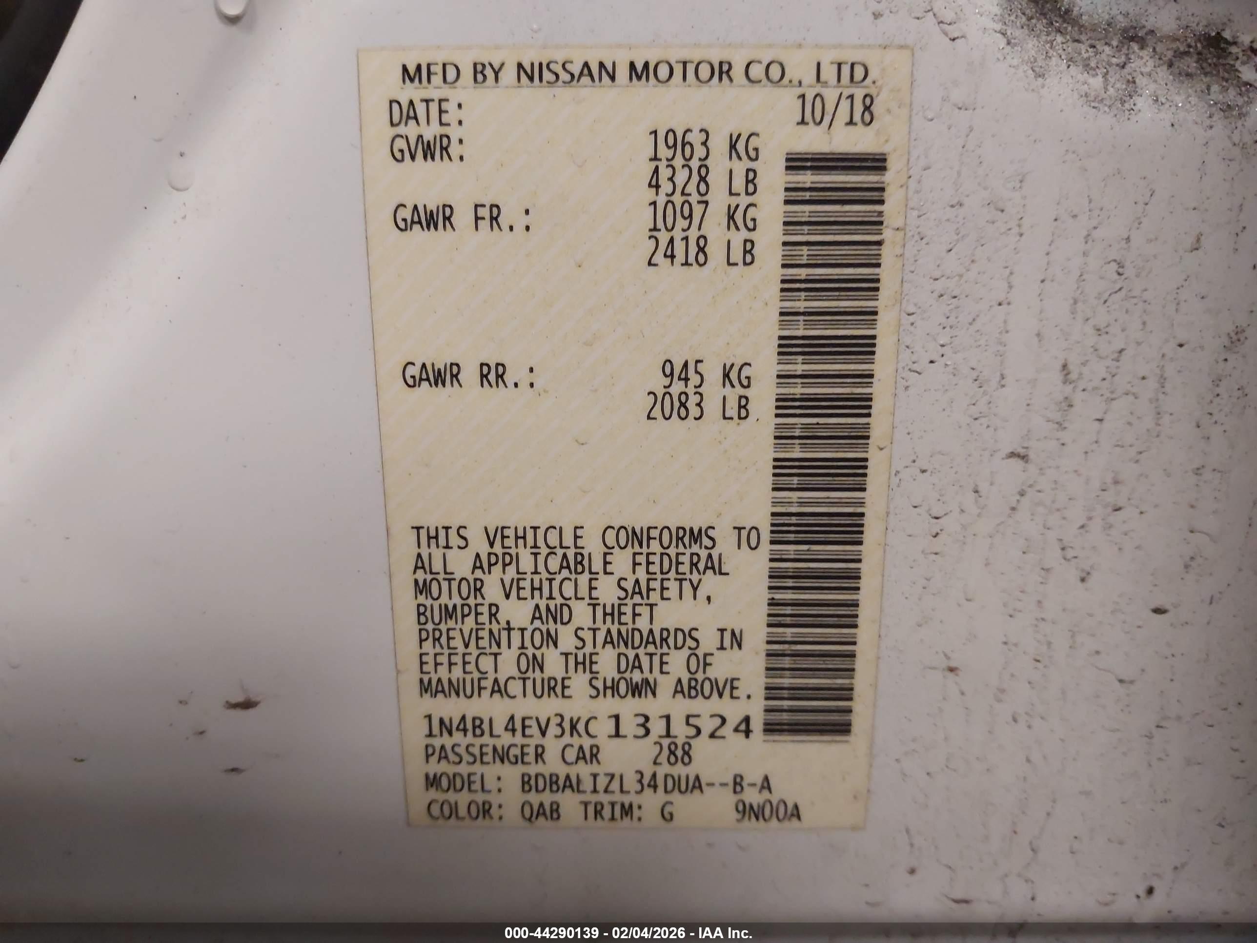 NISSAN ALTIMA image 9