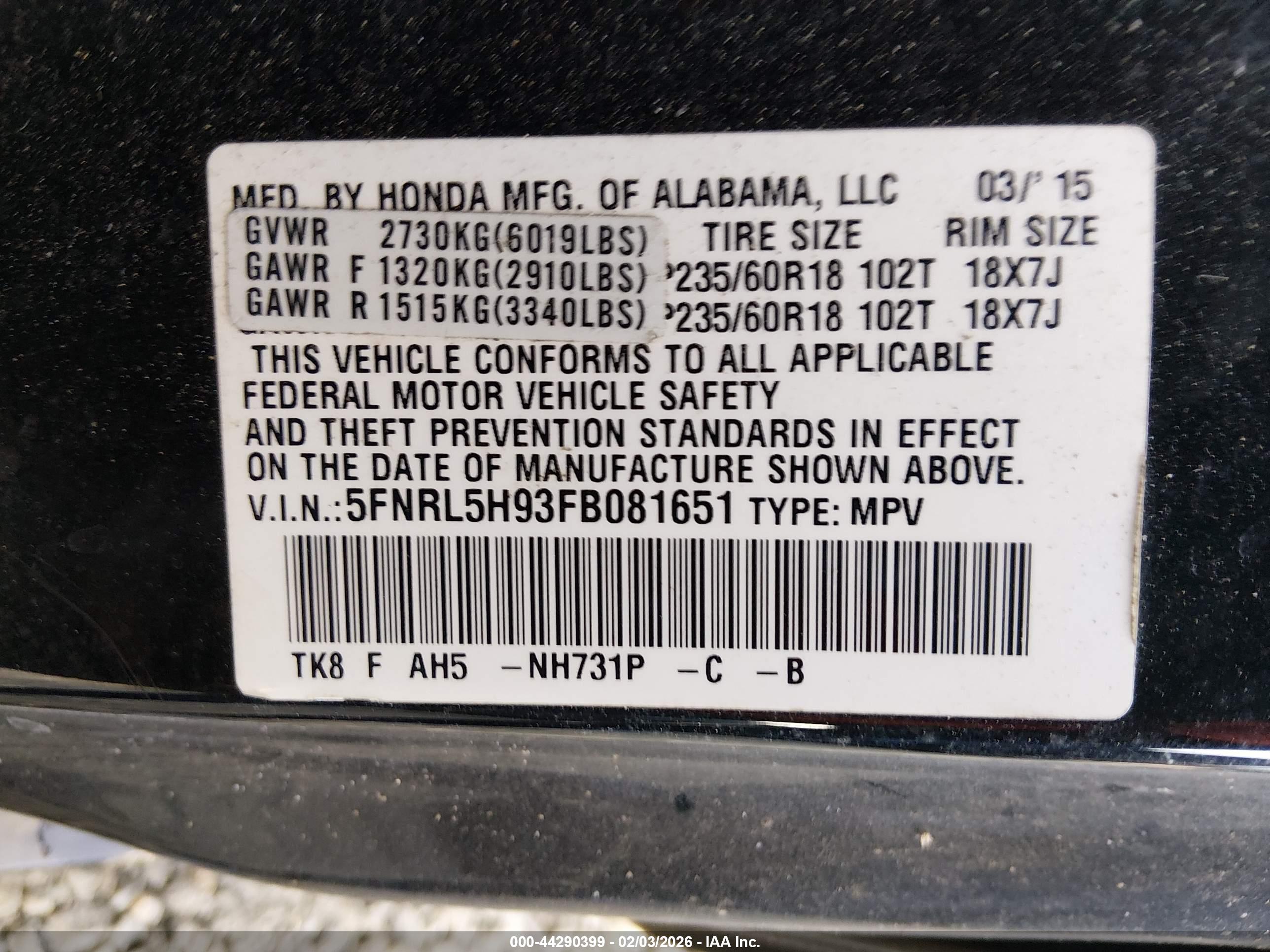 HONDA ODYSSEY image 9