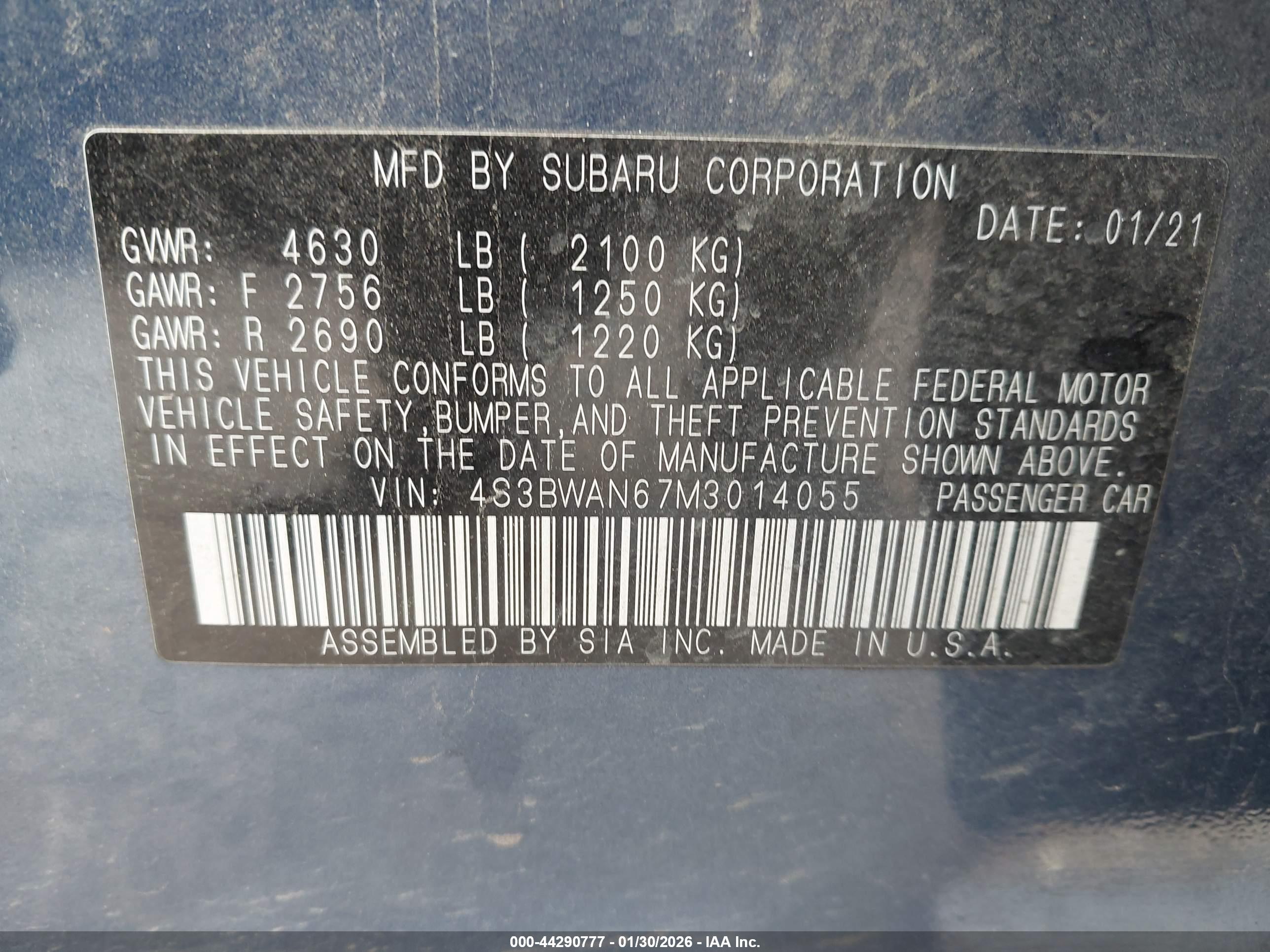 SUBARU LEGACY image 9