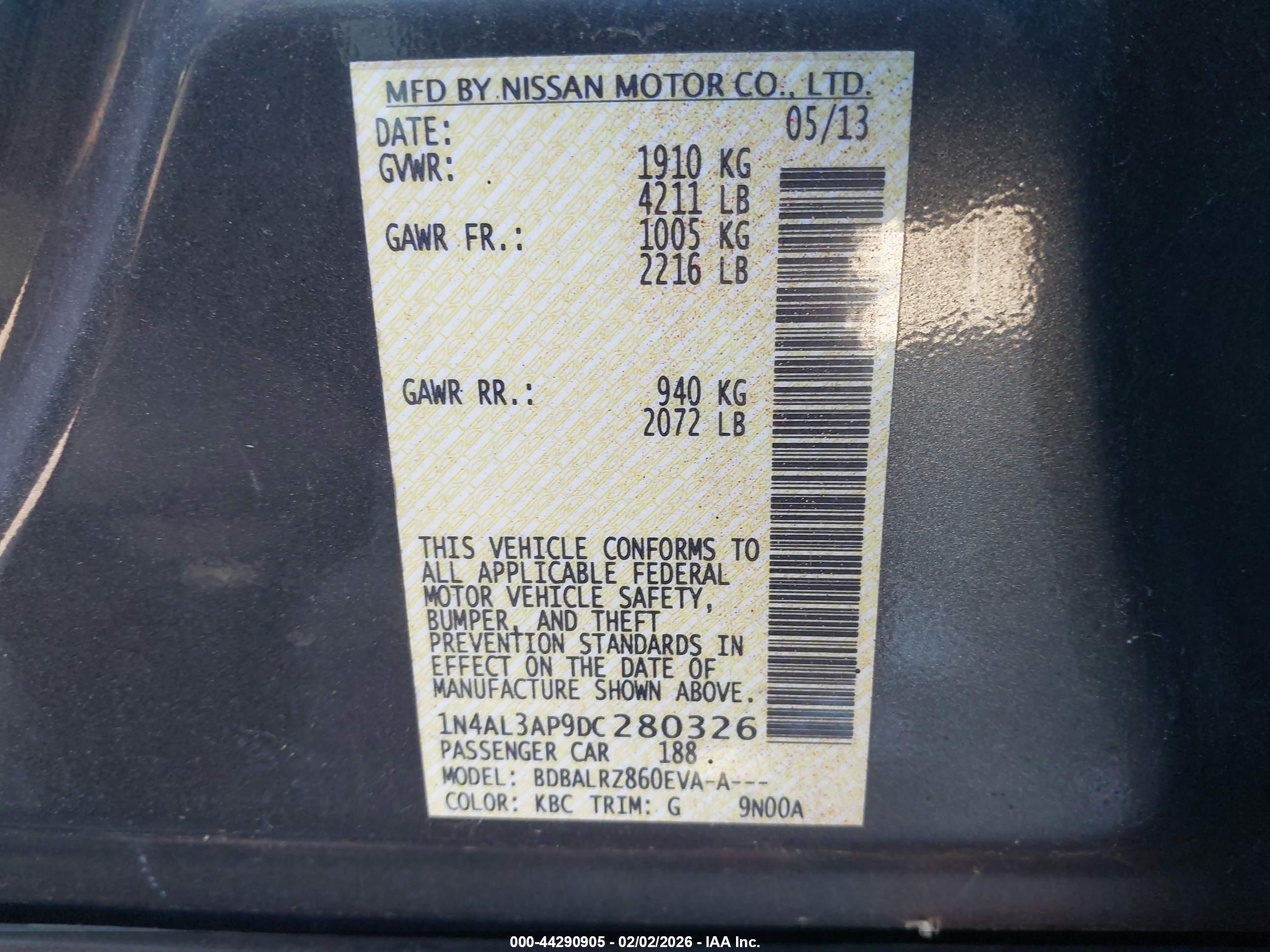 NISSAN ALTIMA image 9