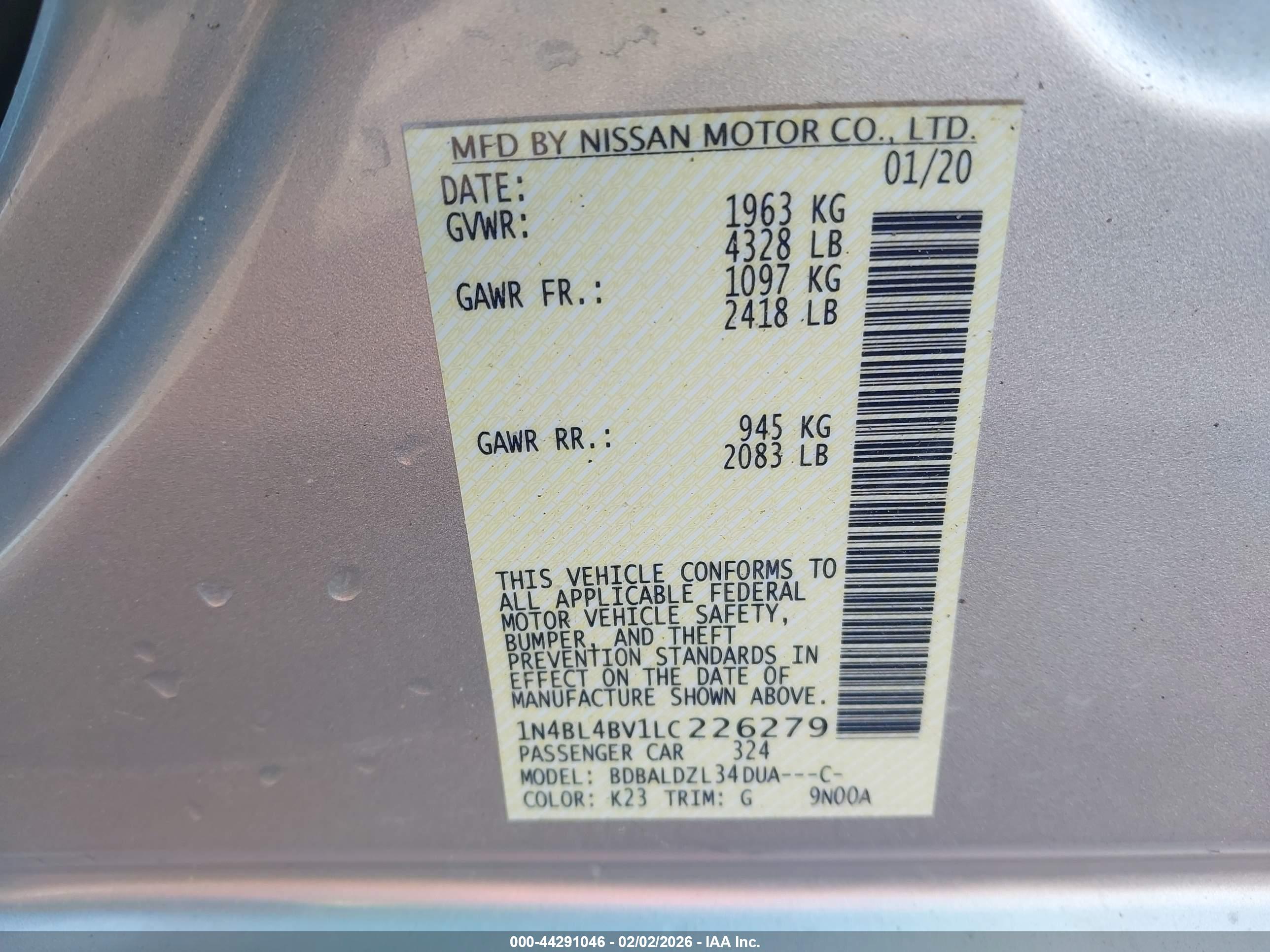 NISSAN ALTIMA image 9