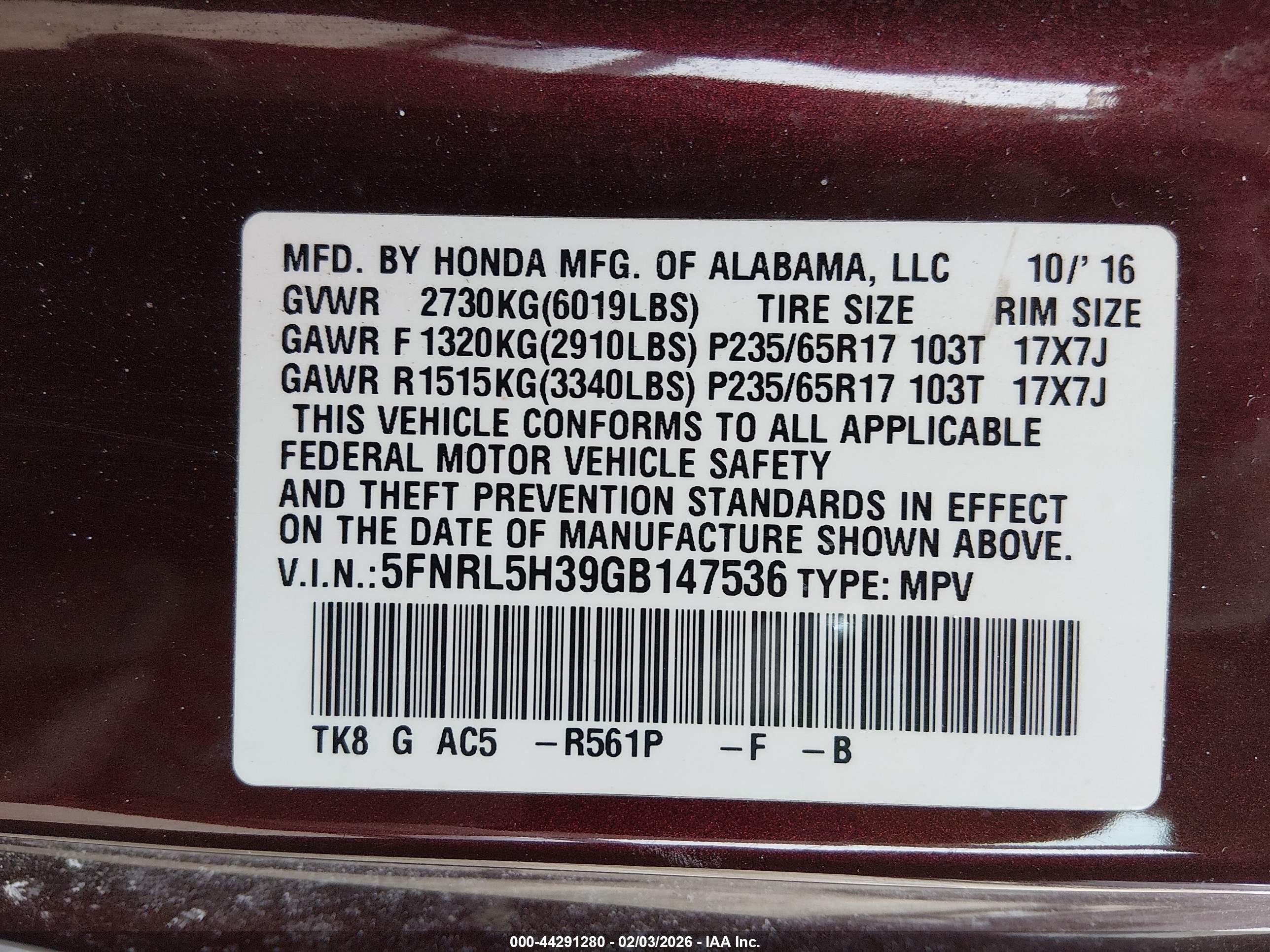 HONDA ODYSSEY image 9