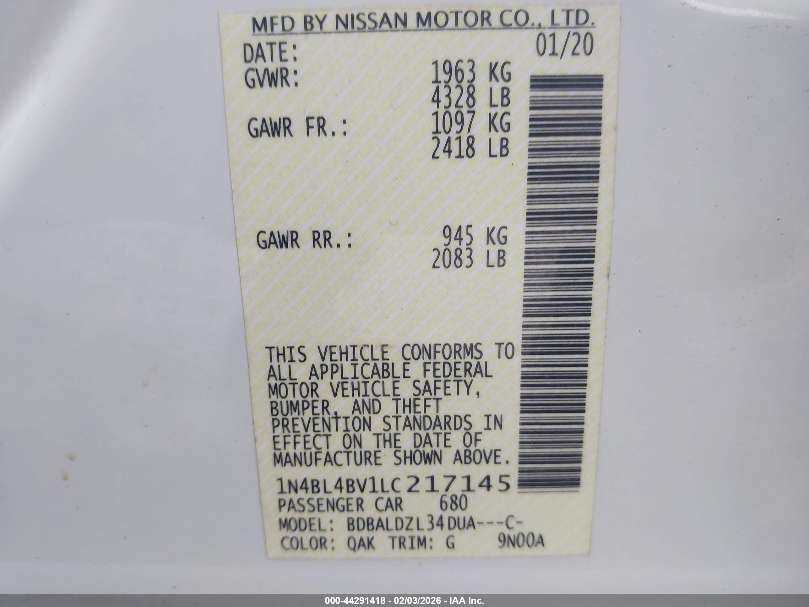 NISSAN ALTIMA image 9