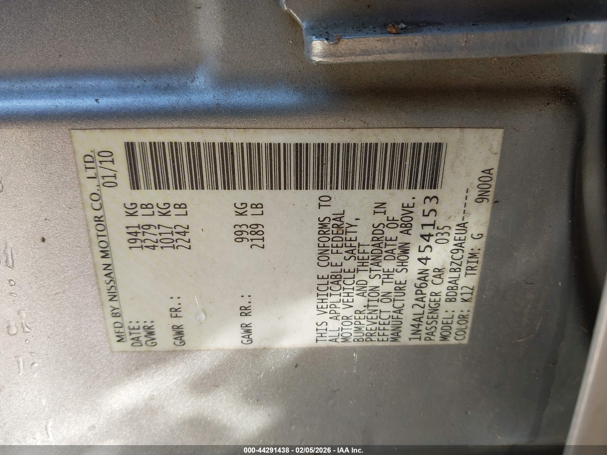 NISSAN ALTIMA image 9