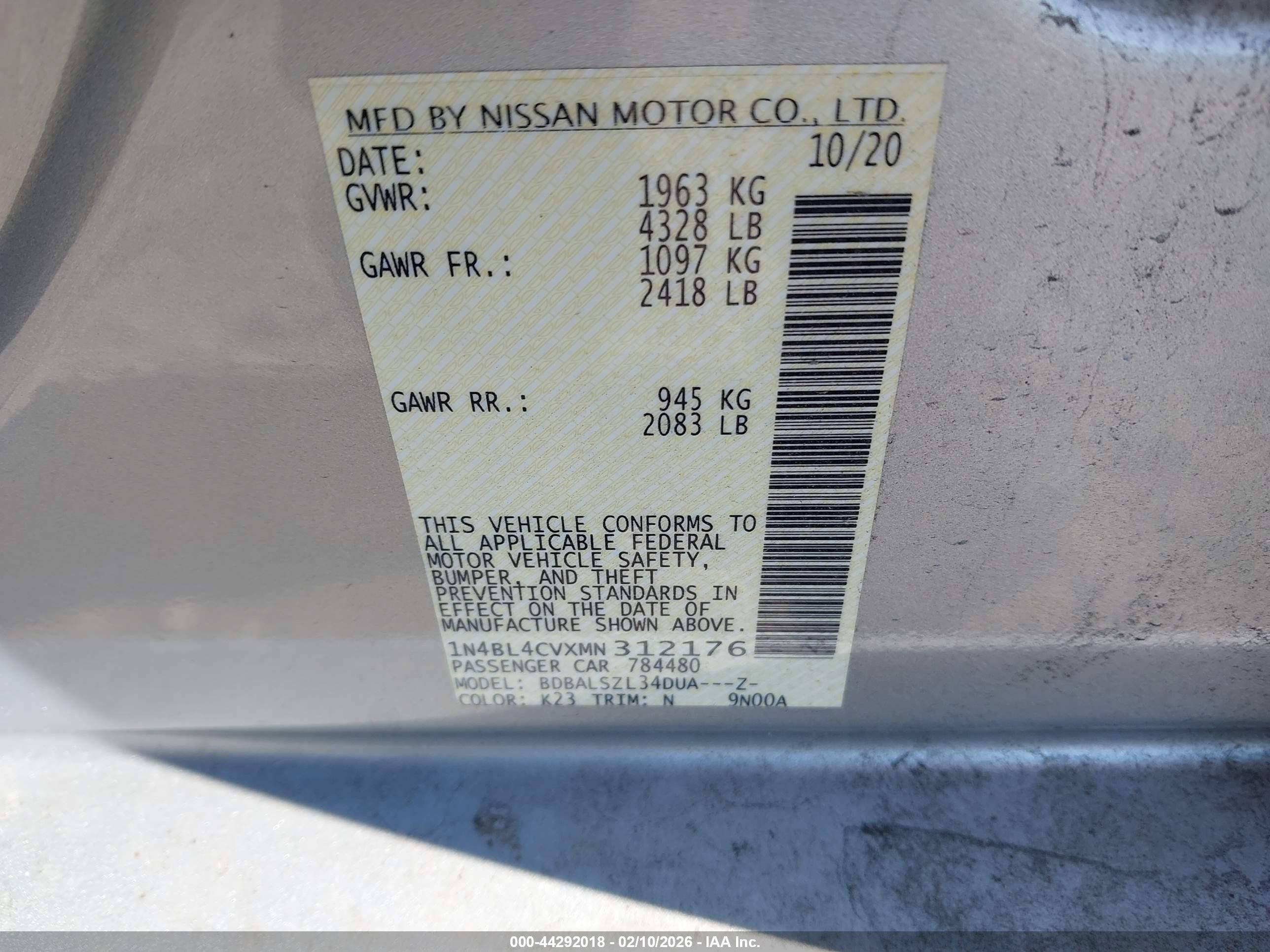 NISSAN ALTIMA image 9