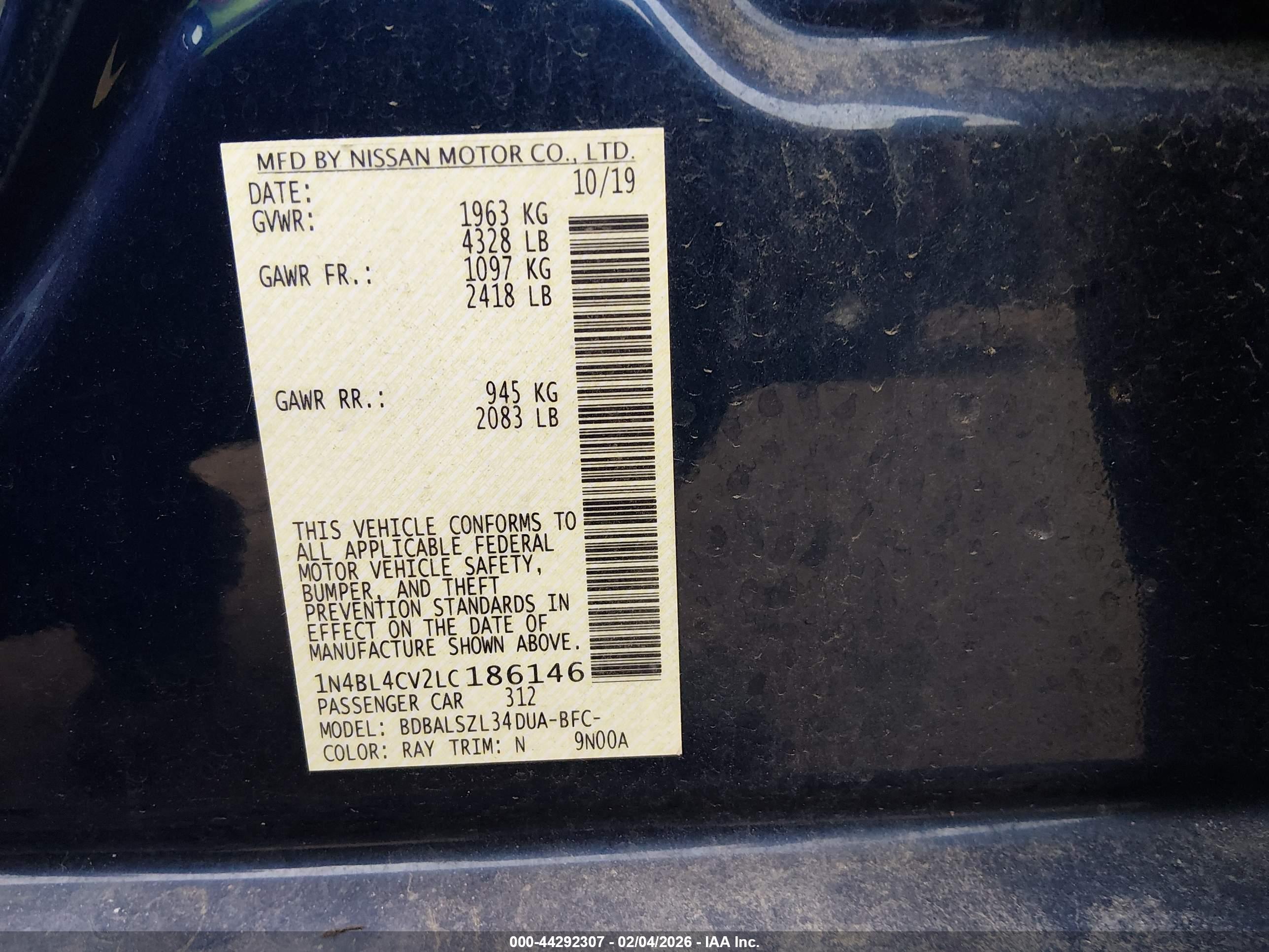 NISSAN ALTIMA image 9