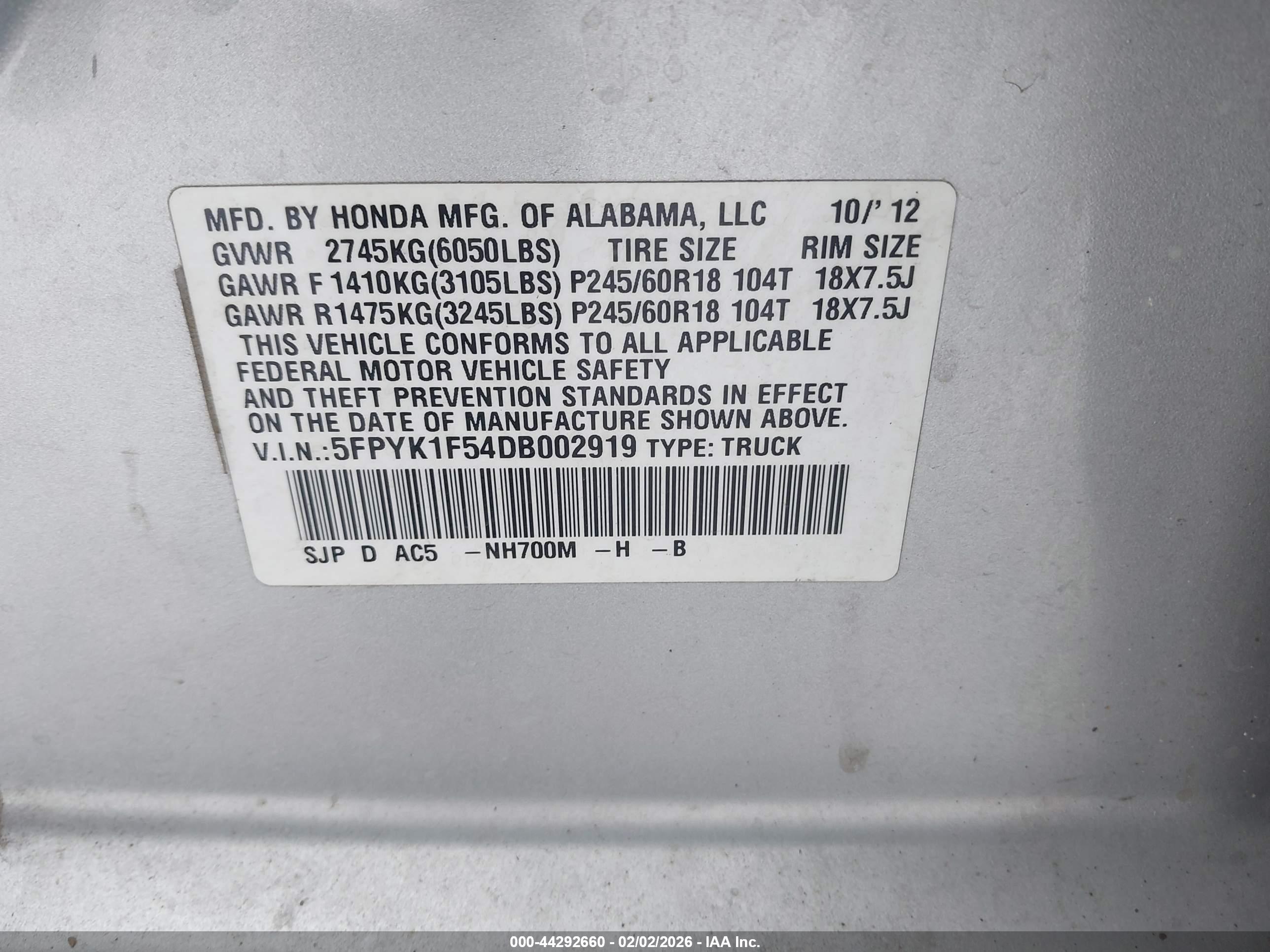 HONDA RIDGELINE image 9