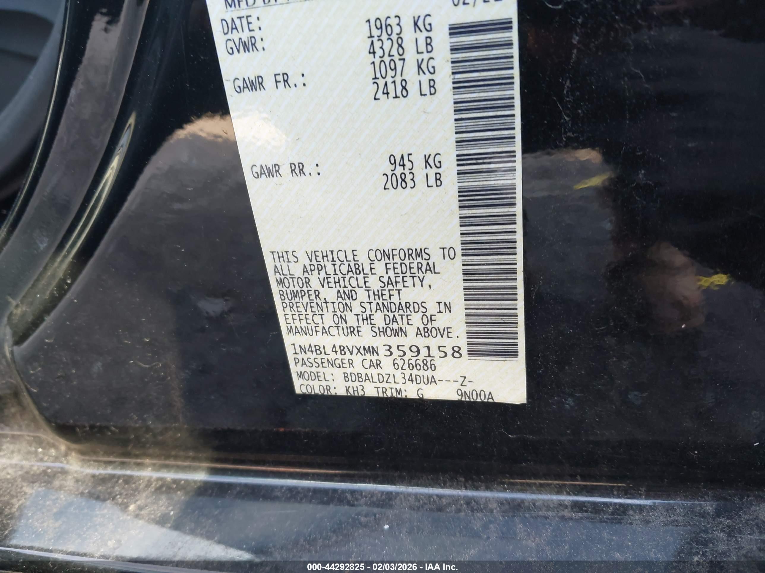 NISSAN ALTIMA image 9