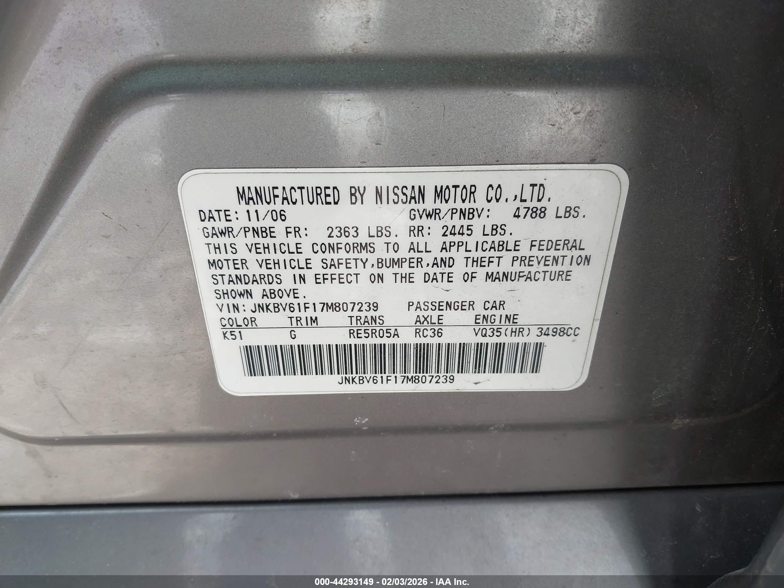 INFINITI G35X image 9