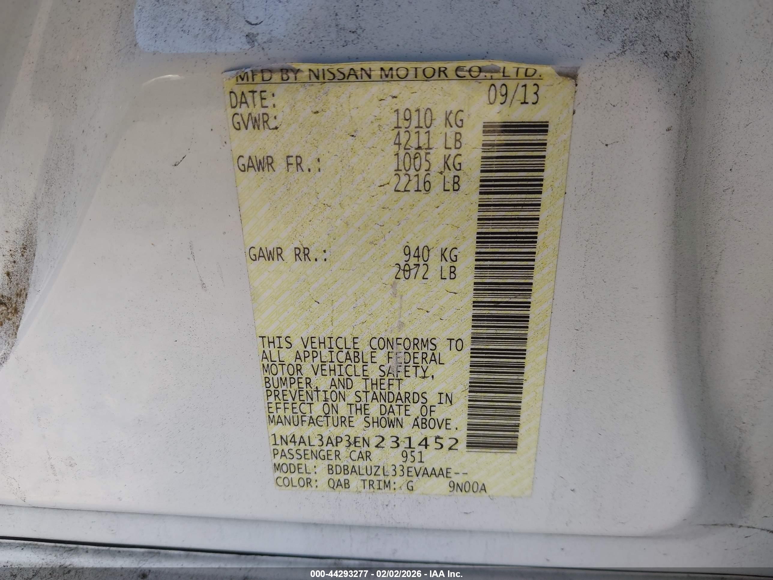 NISSAN ALTIMA image 9