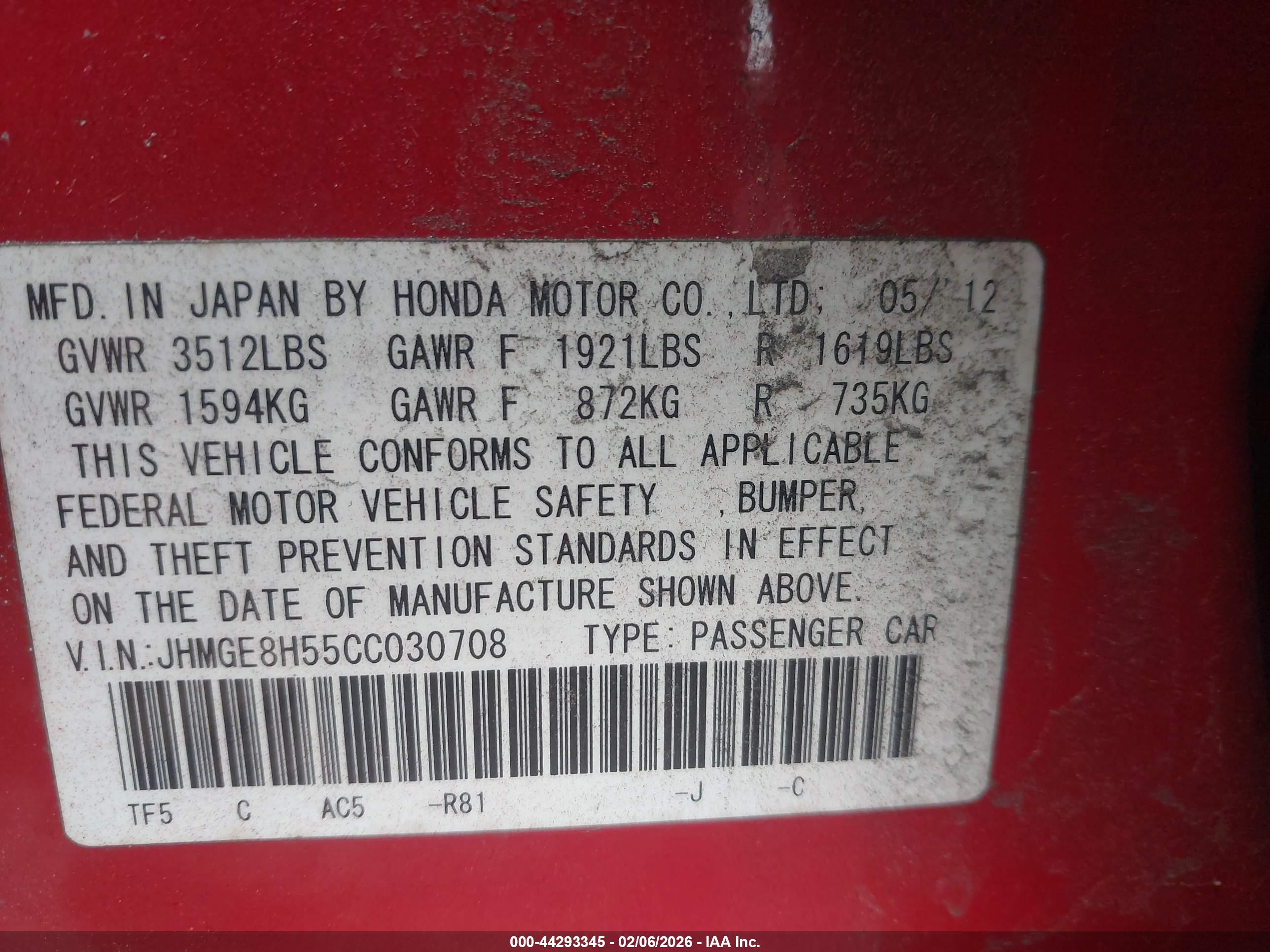 HONDA FIT image 9