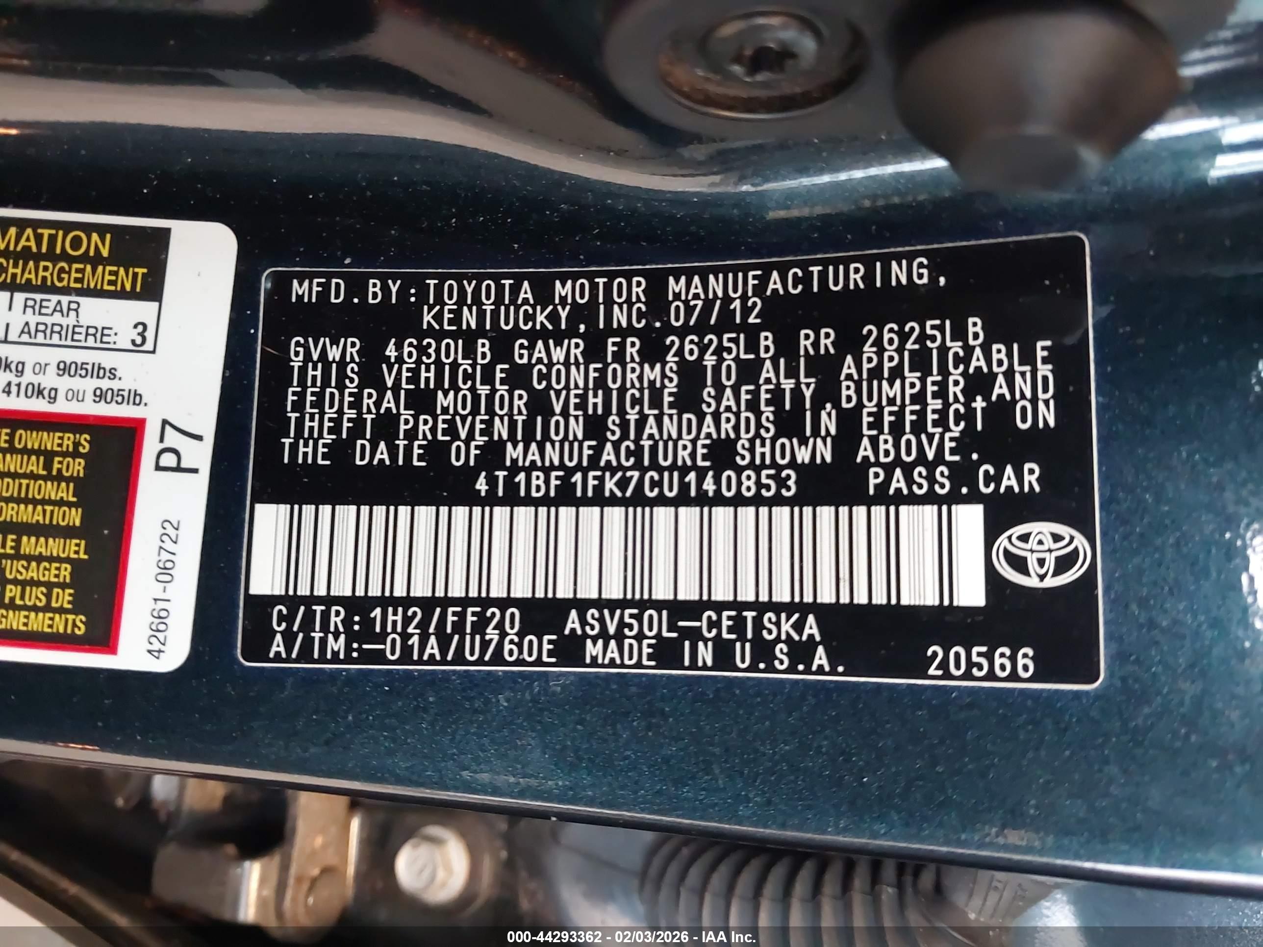 TOYOTA CAMRY image 9