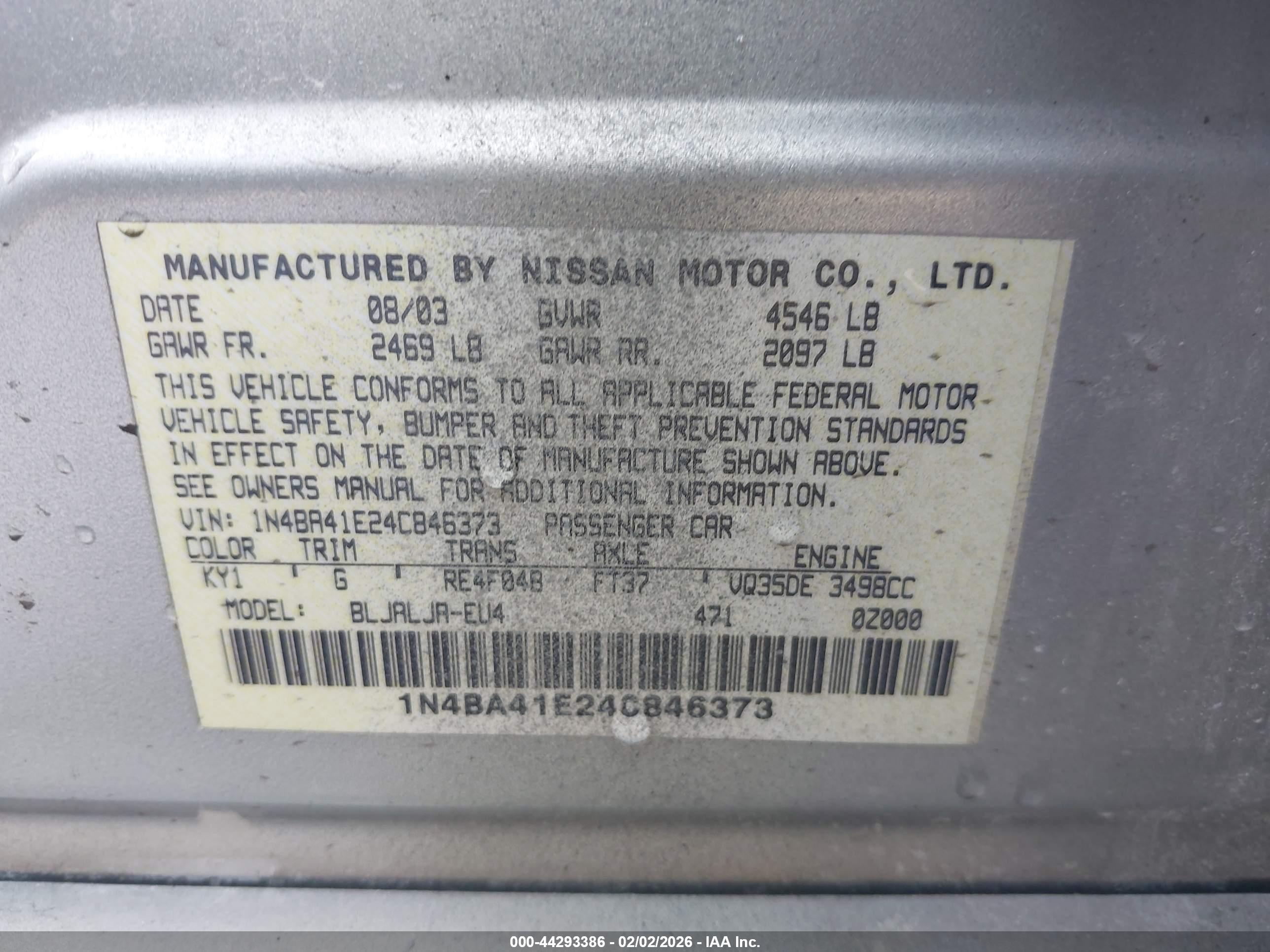 NISSAN MAXIMA image 9