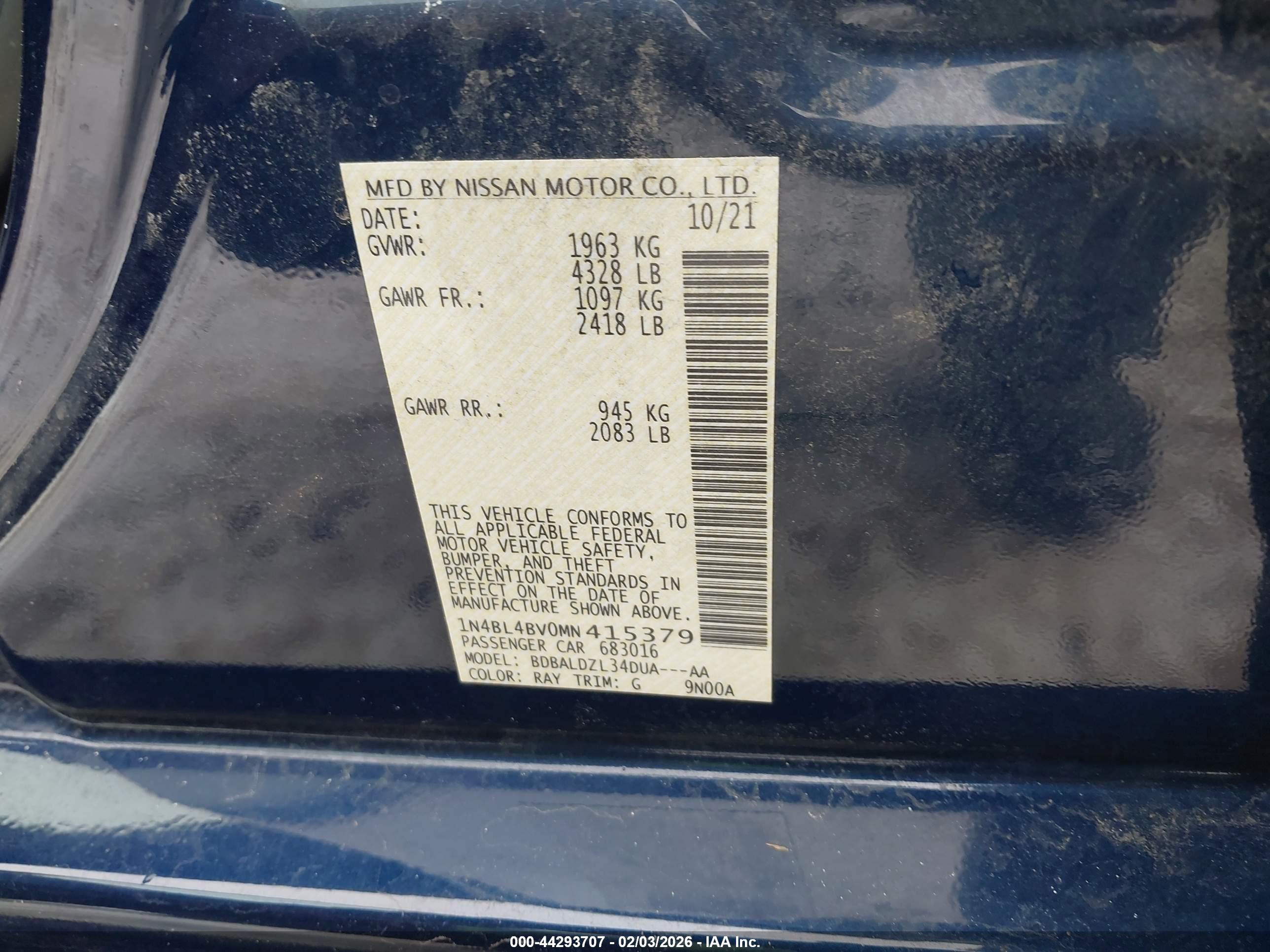 NISSAN ALTIMA image 9