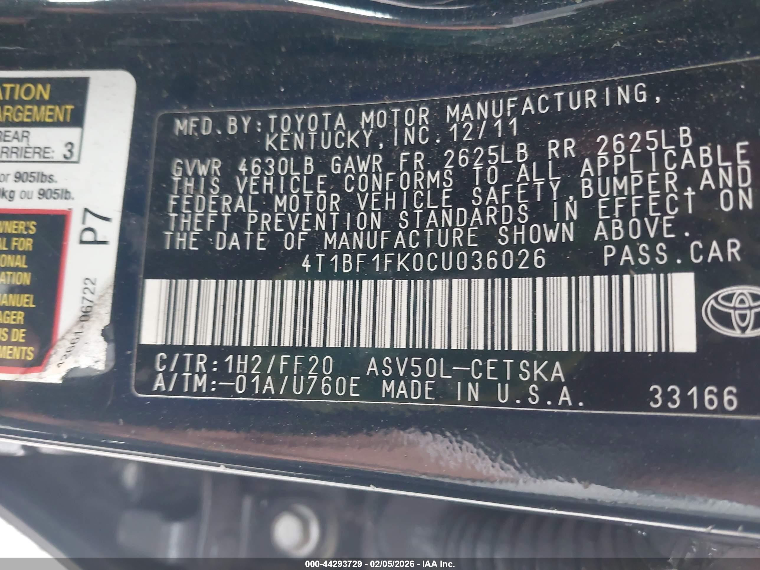 TOYOTA CAMRY image 9