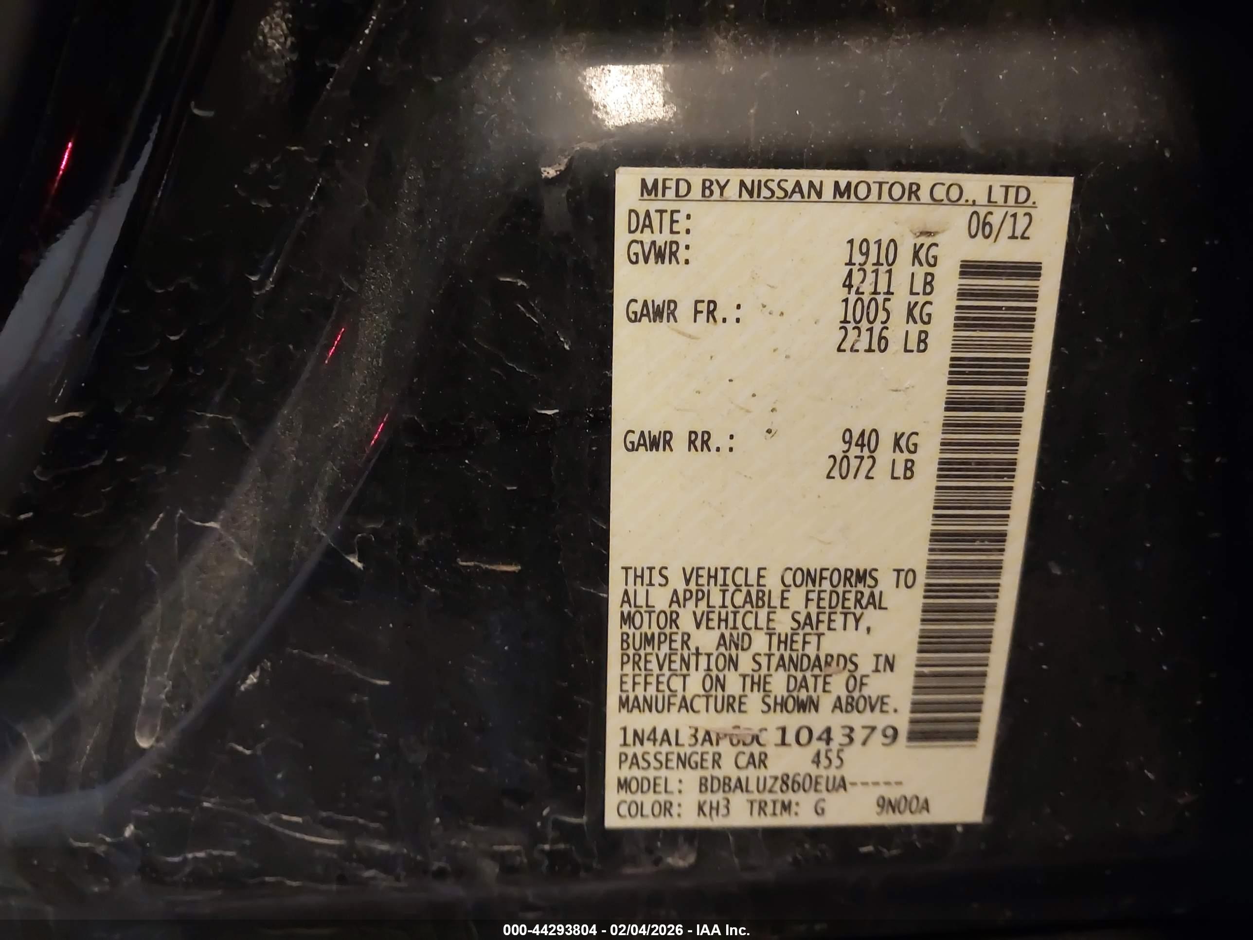 NISSAN ALTIMA image 9
