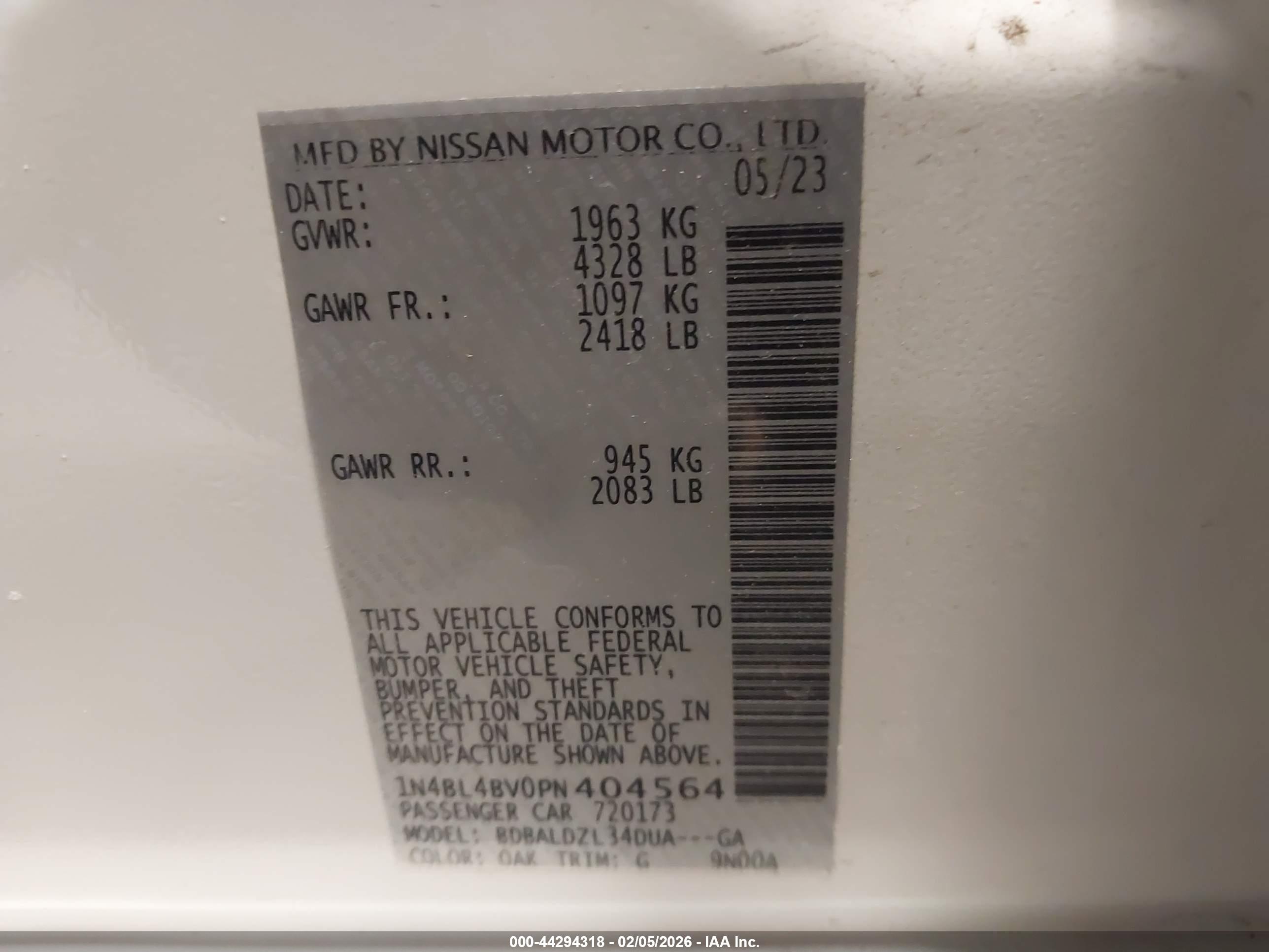 NISSAN ALTIMA image 9