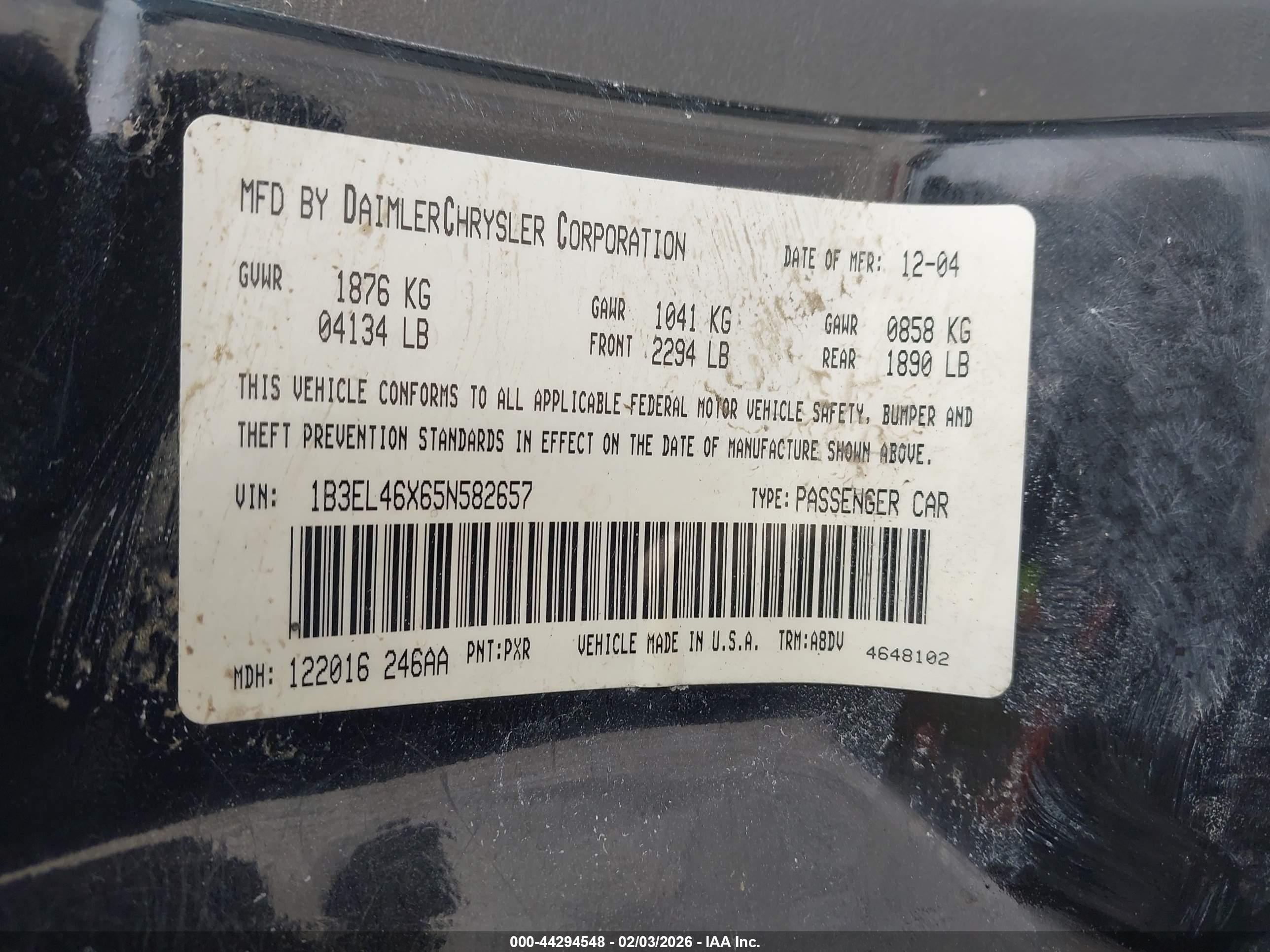 DODGE STRATUS image 9