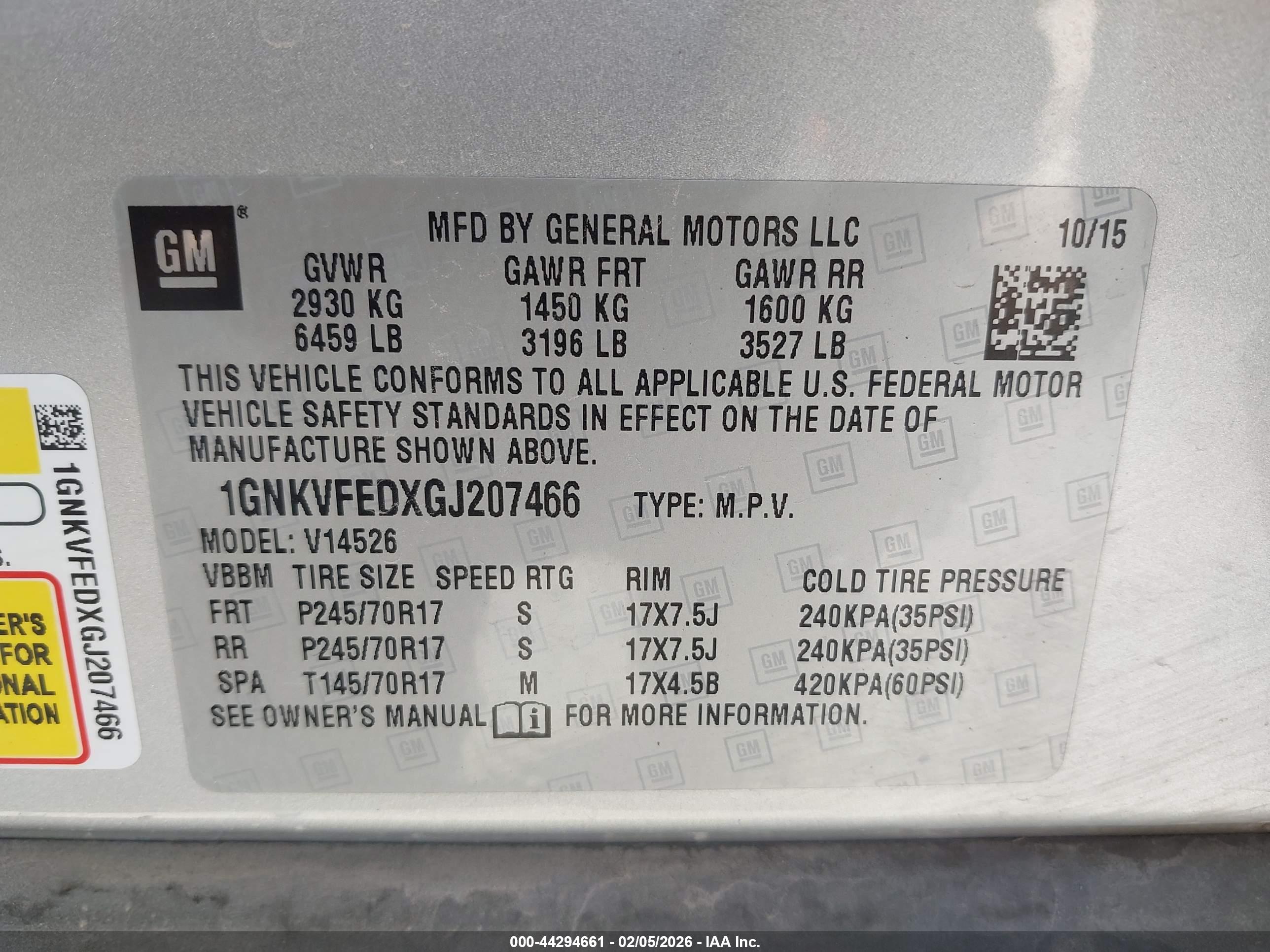 CHEVROLET TRAVERSE image 9