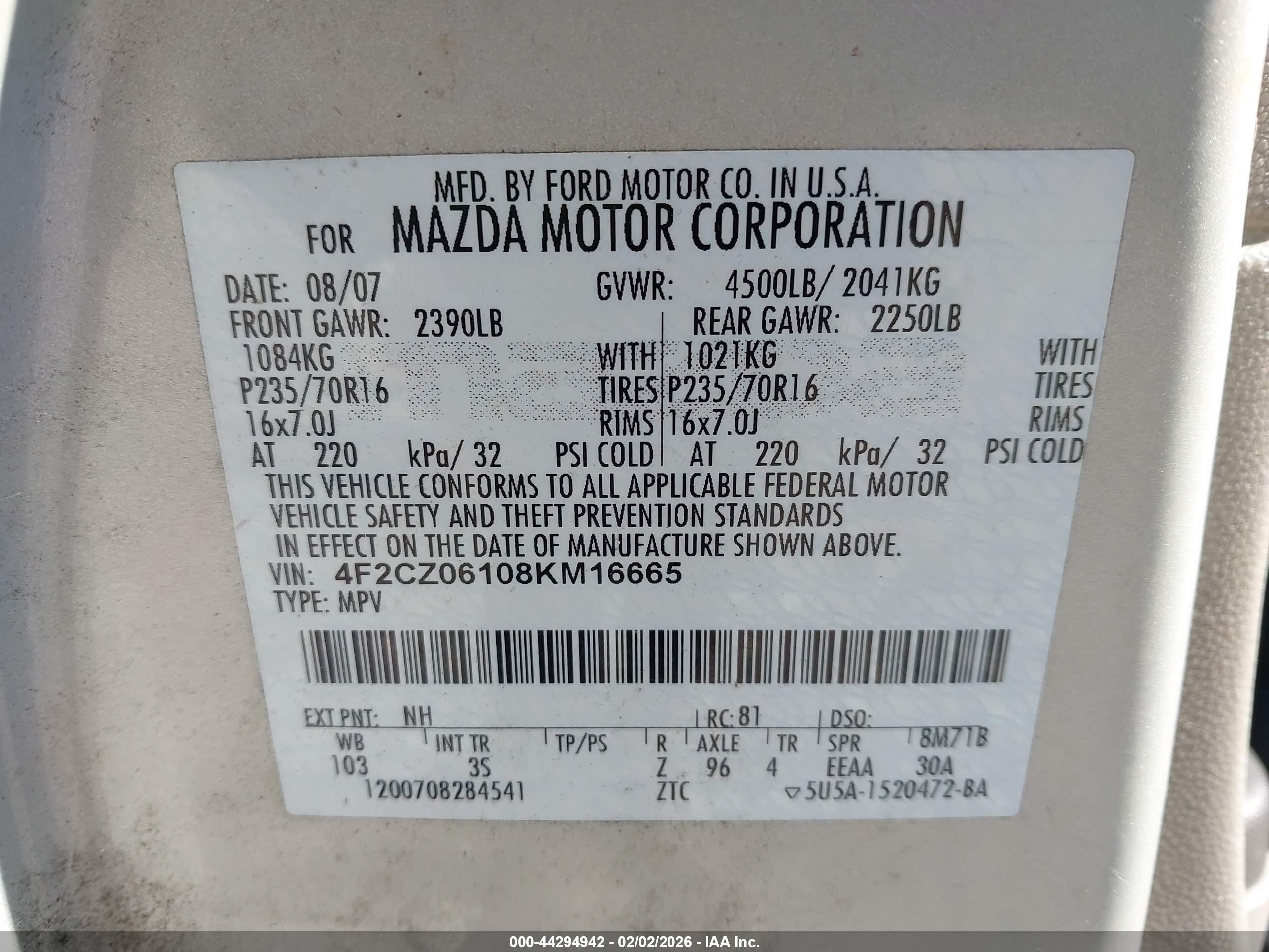 MAZDA TRIBUTE image 9
