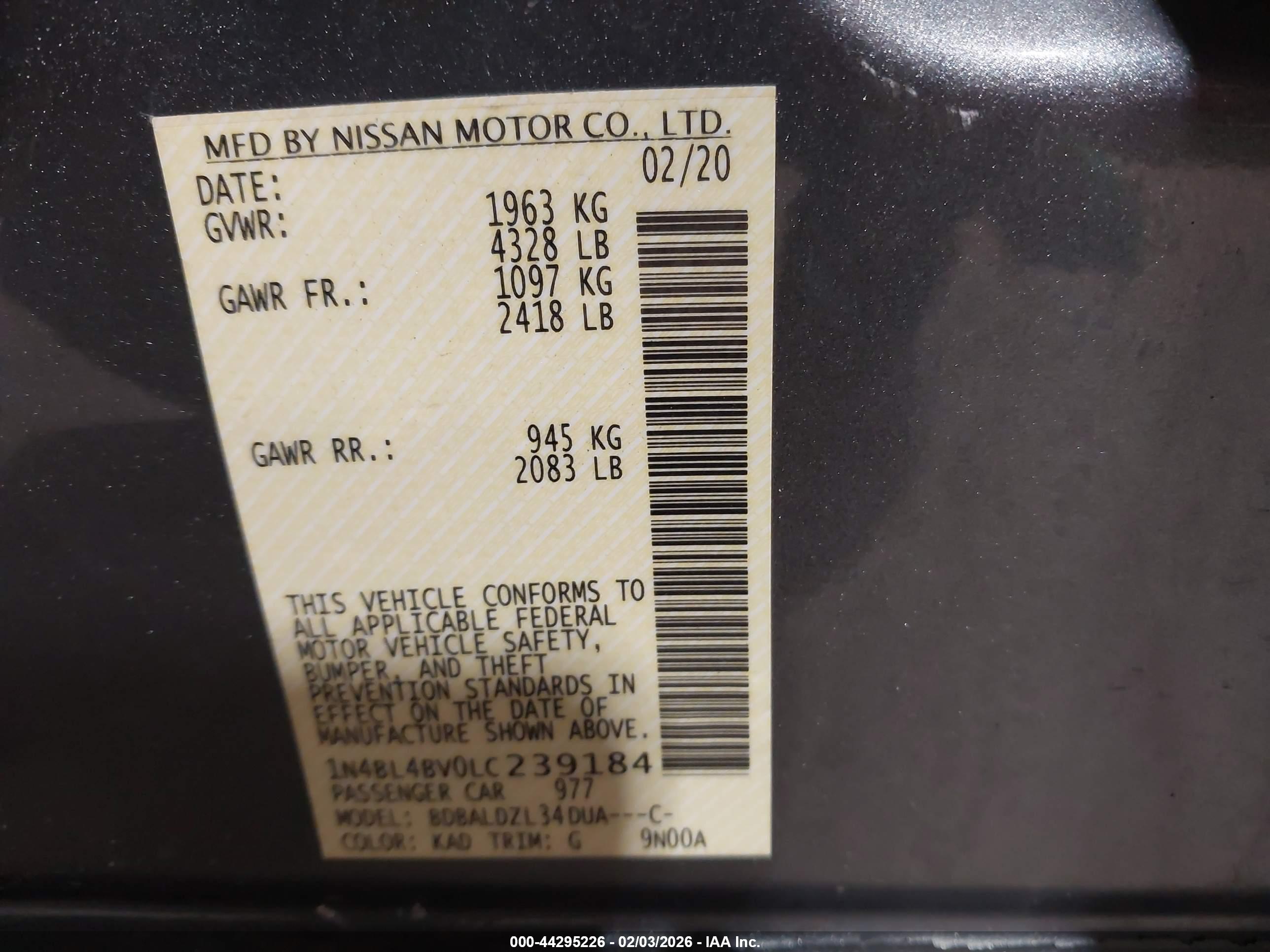 NISSAN ALTIMA image 9