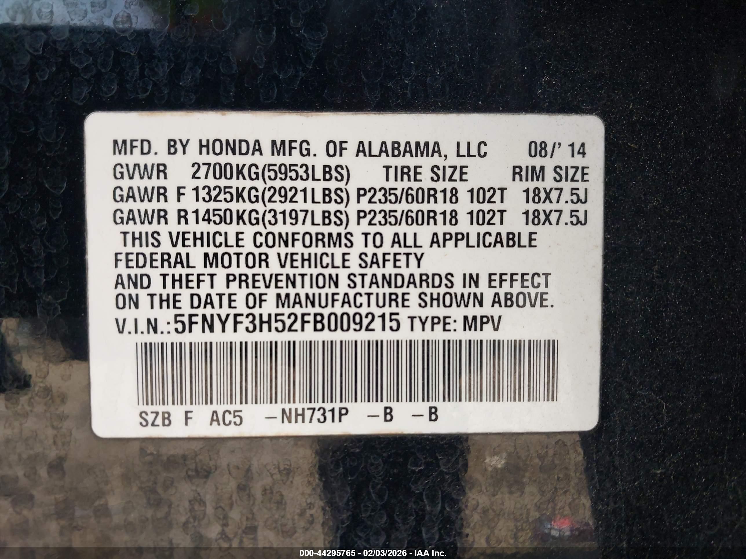 HONDA PILOT image 9