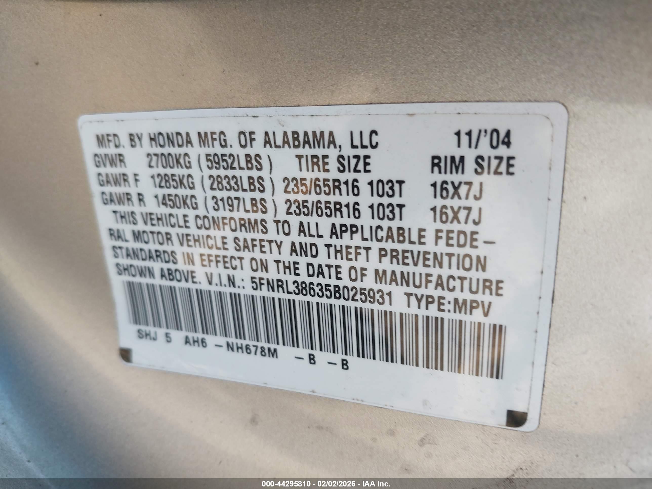 HONDA ODYSSEY image 9