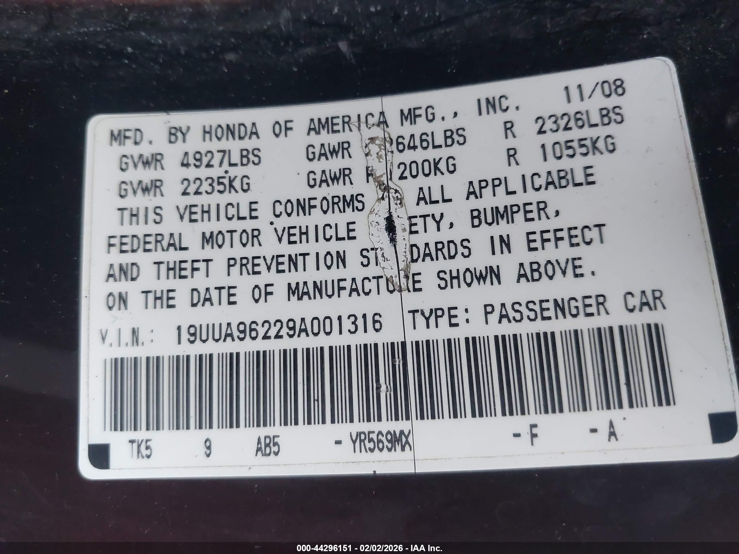 ACURA TL image 9