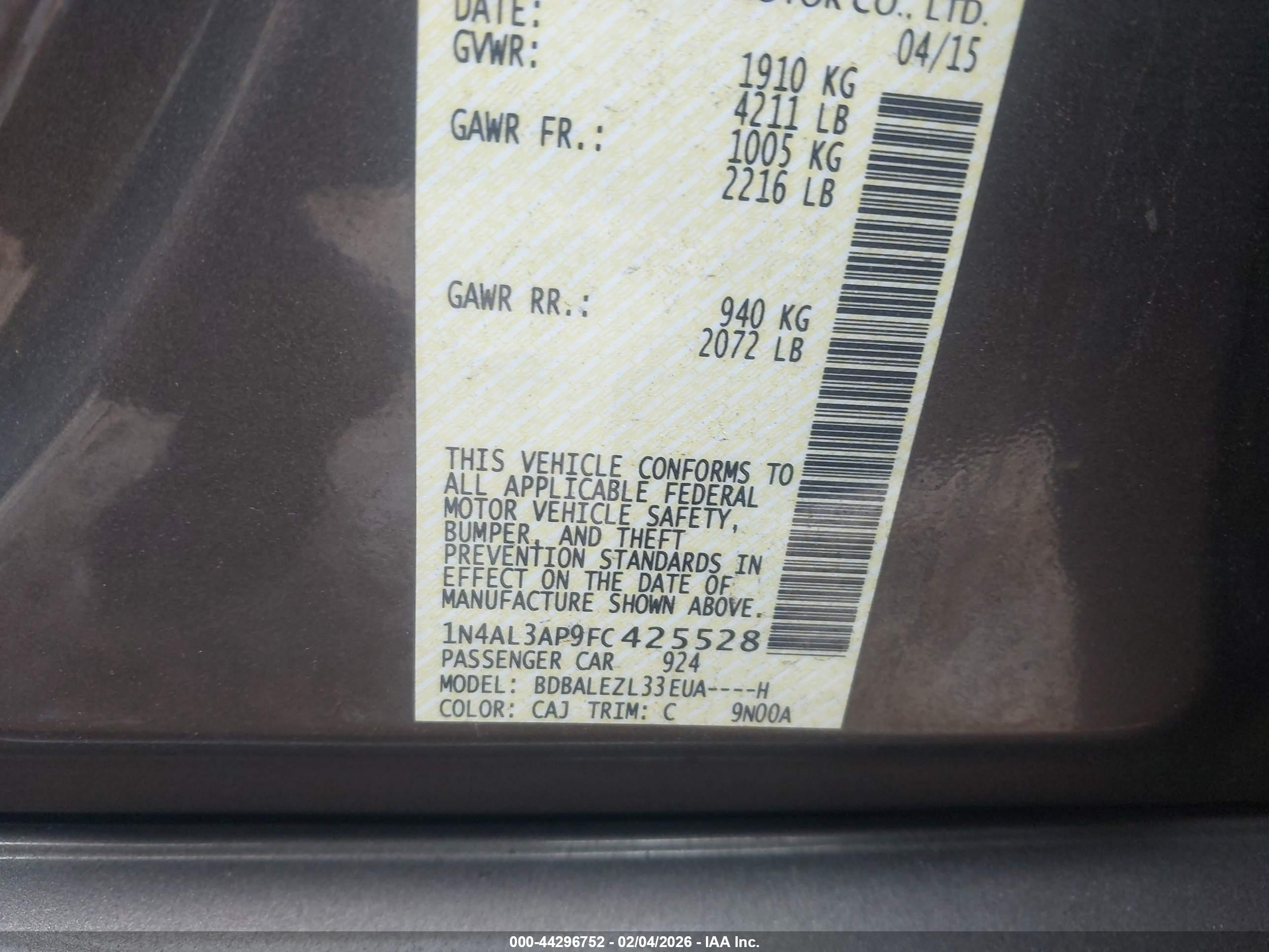 NISSAN ALTIMA image 9