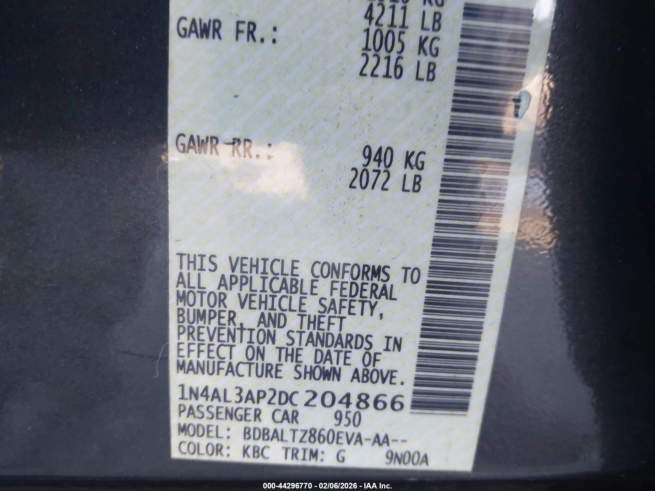 NISSAN ALTIMA image 9