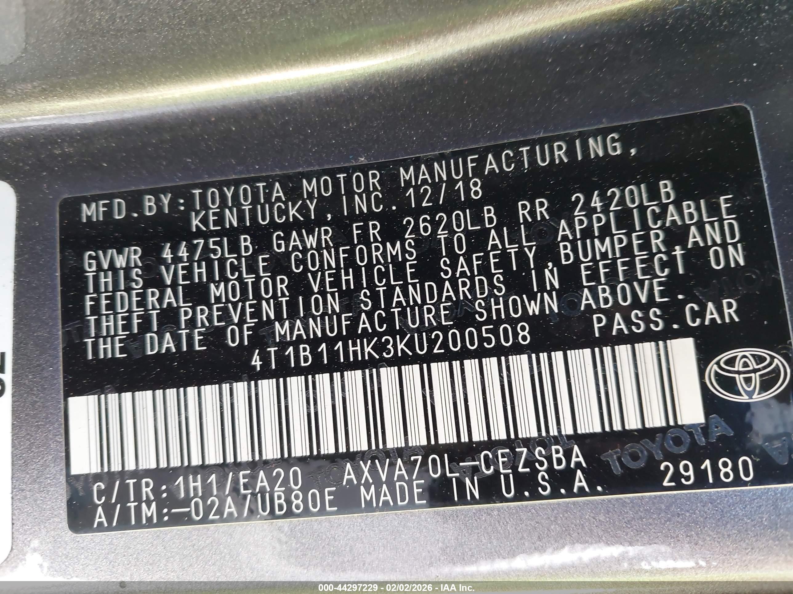 TOYOTA CAMRY image 9